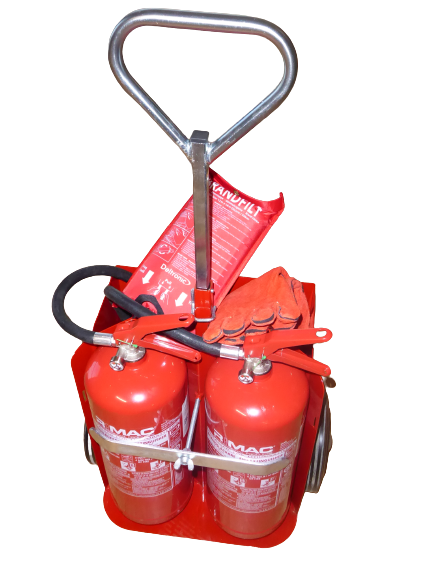 Varmarbejdsvogn komplet 2 x 6 kg 55A 233B C + tæppe og handsker