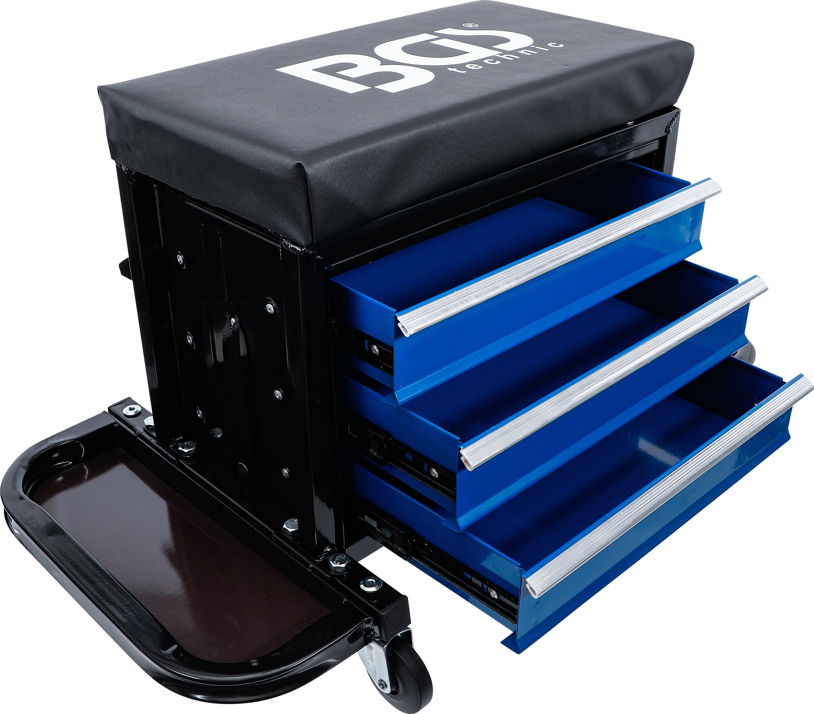 Værkstedssæde med rulle | med 3 skuffer