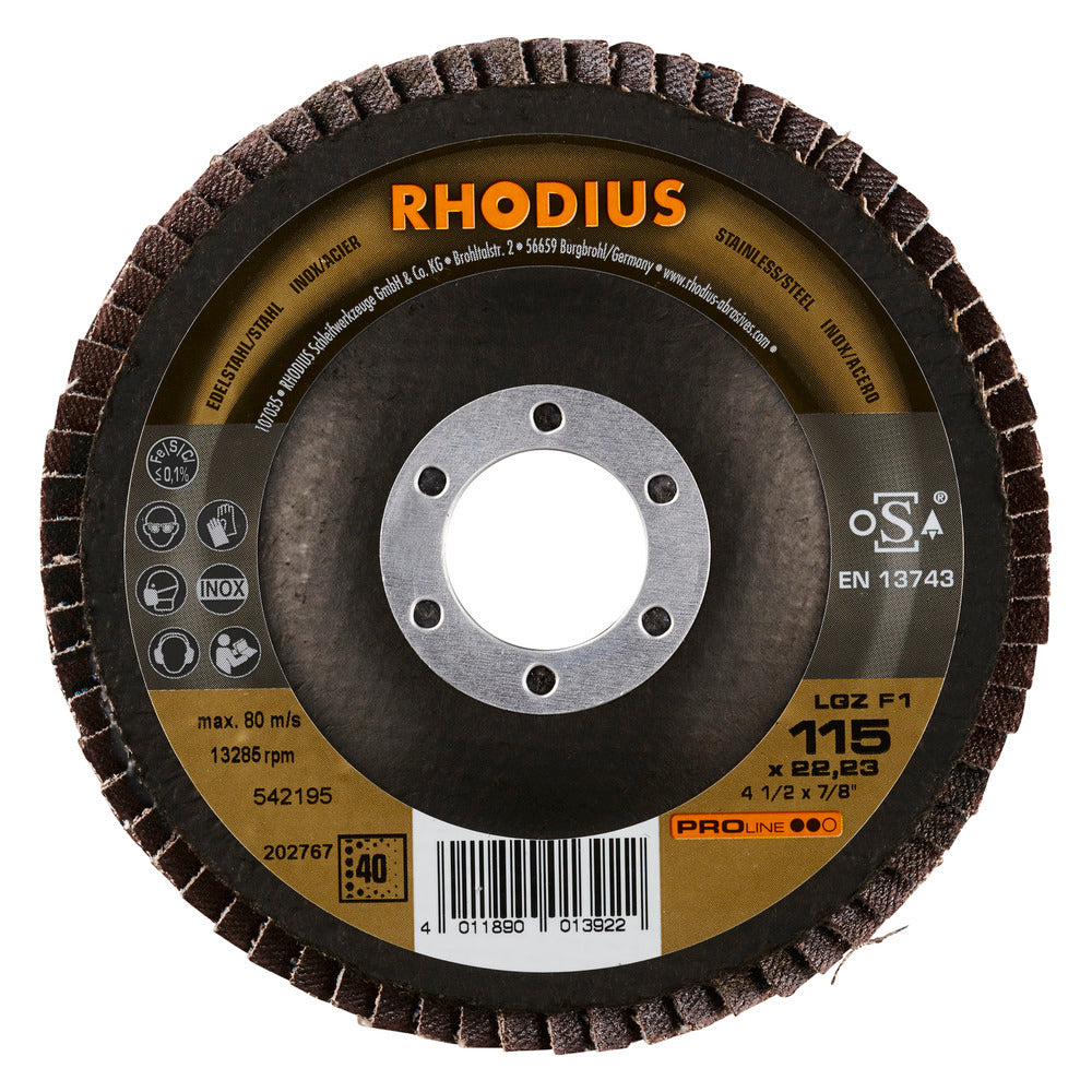RHODIUS LGZF1 115x22,23 K80 (10 stk.) 
