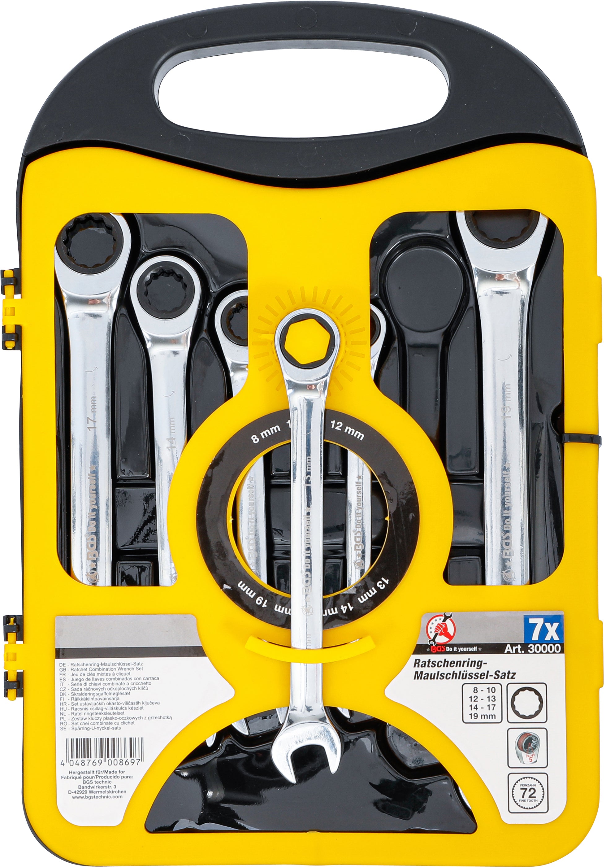 Spärring-U-nyckel-sats | 8 - 19 mm | 7 delar