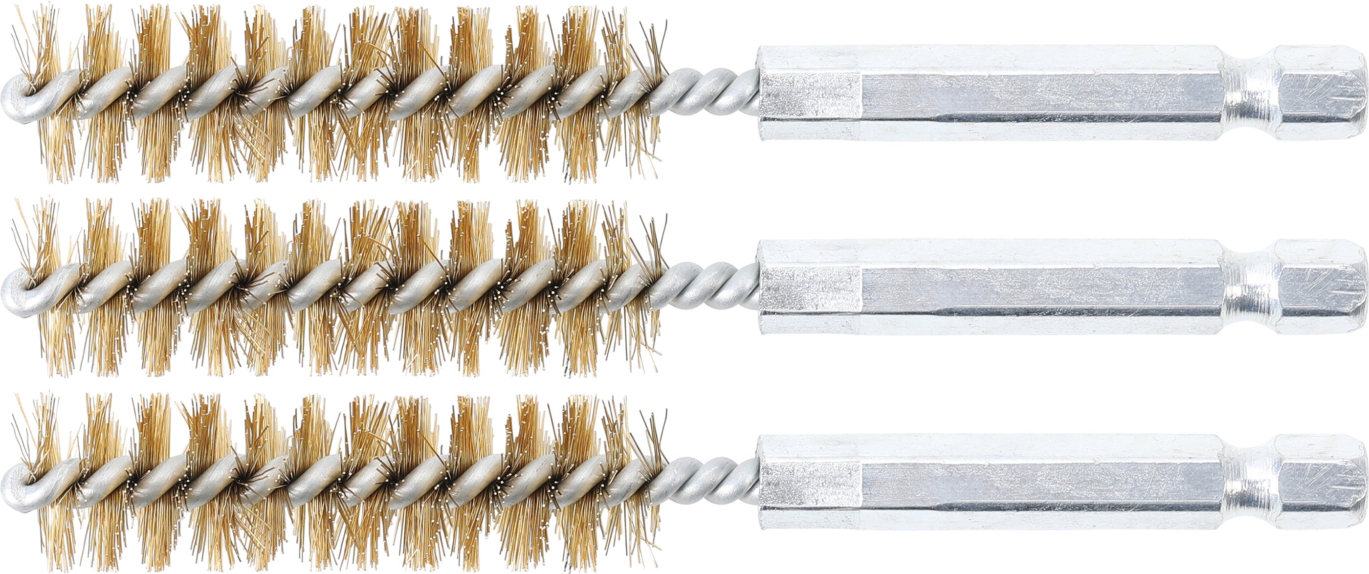 Mässingsborste | 13 mm | 6,3 mm (1/4") | 3-delig