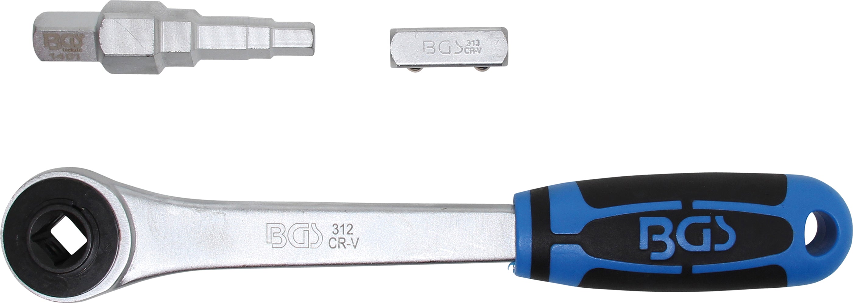 Genomstickbart med adapter och stegnyckel | Inre sexkant 12,5 mm (1/2 tum)