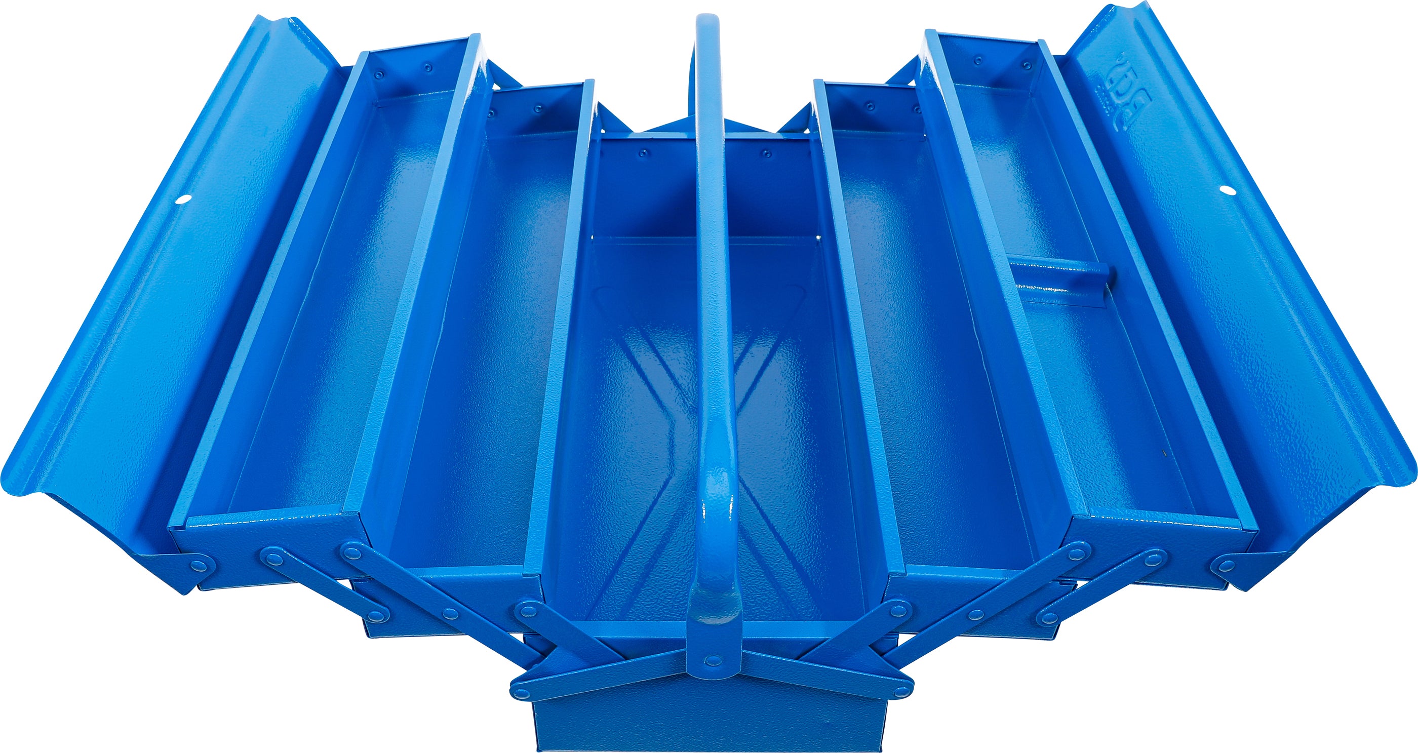 Verktygslåda i metall | tom | 530 x 200 x 200 mm | 5 fack