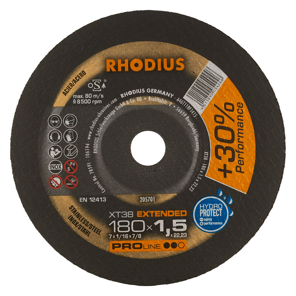 RHODIUS XT38 Skæreskive 180x1,5x22,23 (25 stk.) 