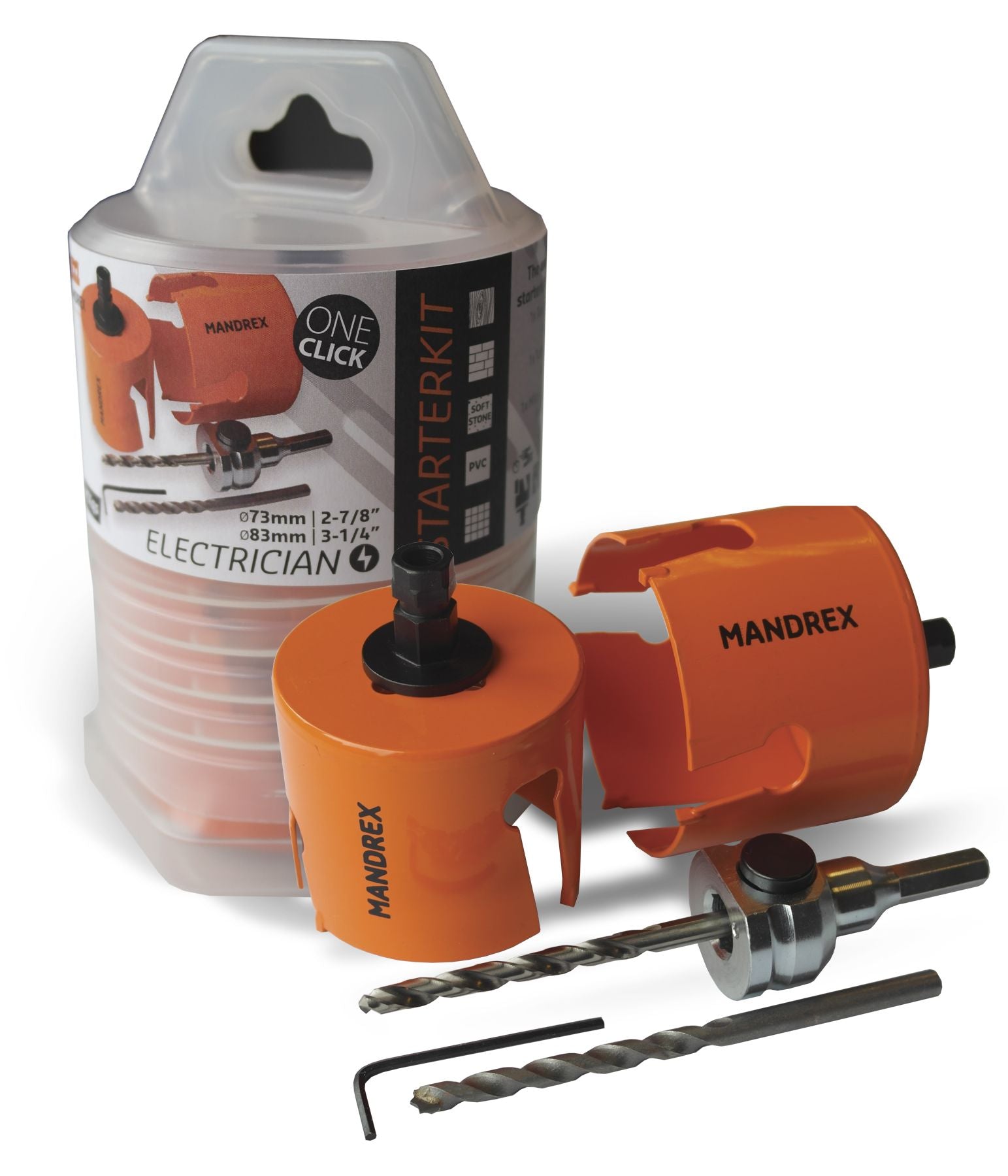 MANDREX Starter Kit MXqs Electricien - Multi-purpose SuperXcut Ø73/83