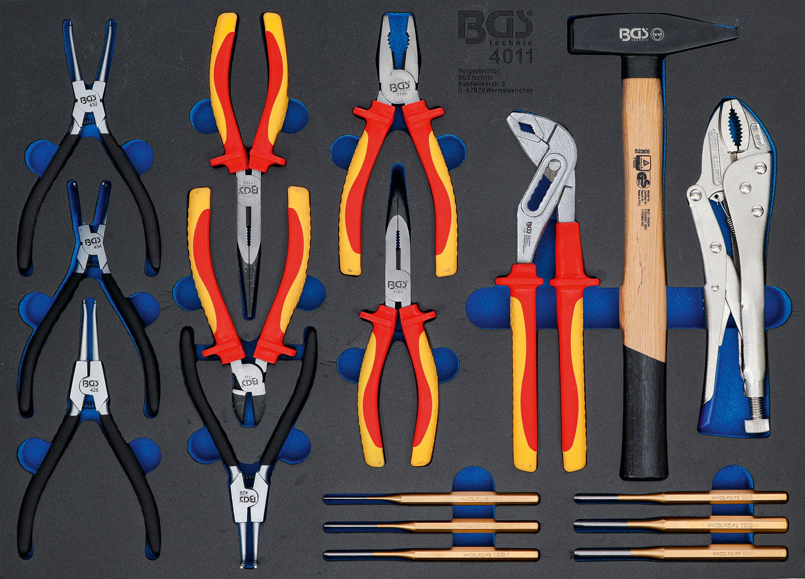 Verkstadsvagninlägg 3/3: Tång-, Sprintutdrivare-sats, hammare | 17 delar