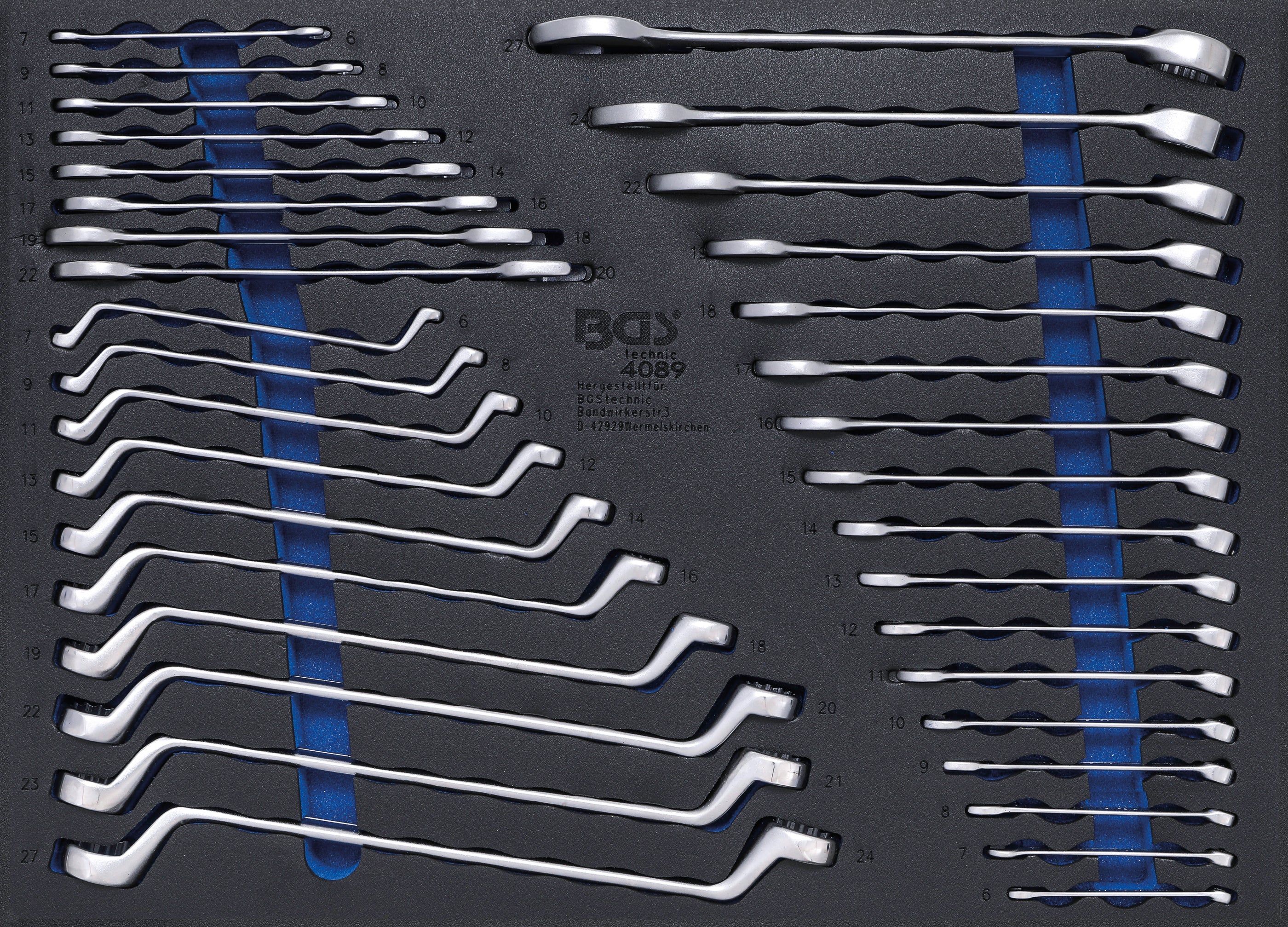 Værkstedsvognsindsats 3/3: U-ringnøgle / ringnøgle | 35 dele