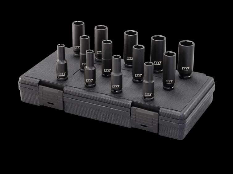 M7 13PCS 3/8" DEEP socket SET 6.8.9.10.11.12.13.14.15.16.17.18.19