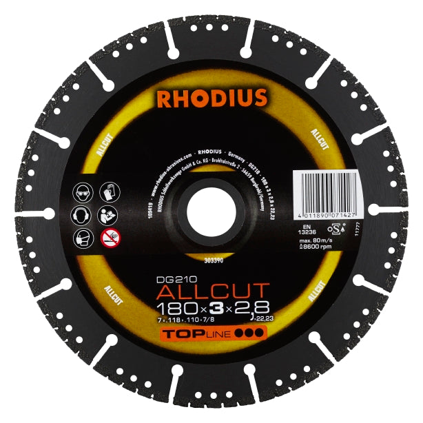 RHODIUS DG210 ALLCUT 180x3,0x2,8x22,23 