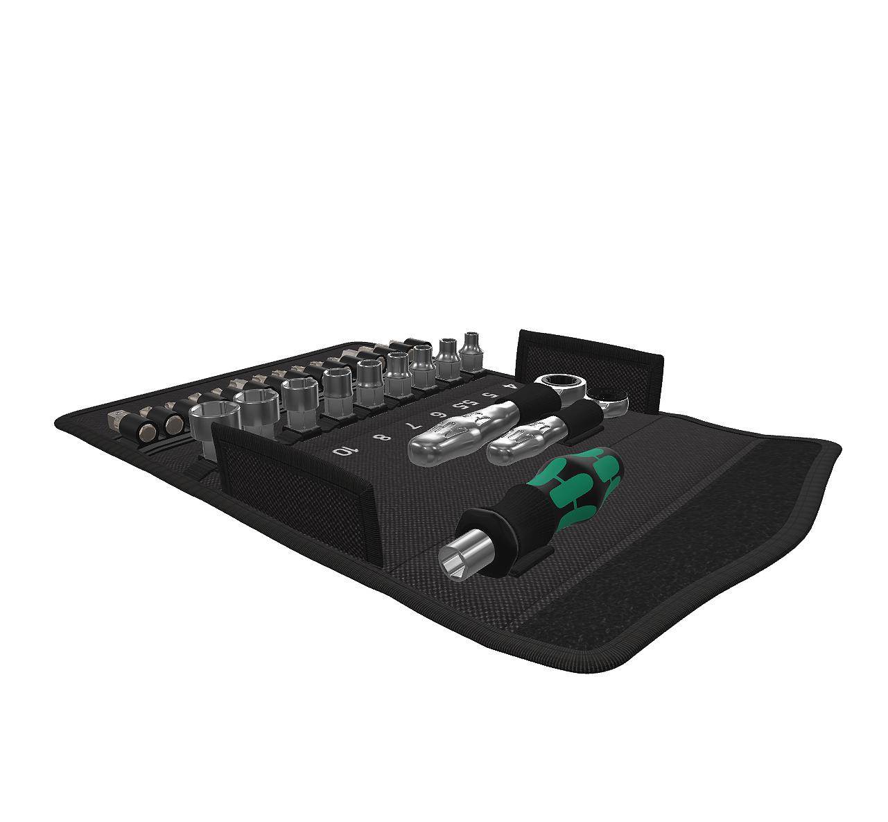 WERA Kraftform Kompakt Zyklop Mini 2 Zyklop Mini ratchet Set 27 pcs. 8001 A 1 x 1/4"x87,0;8005 1 x 1