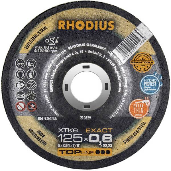 RHODIUS XTK6 Exact 125x0,6x22,23 (50 stk. pakke)