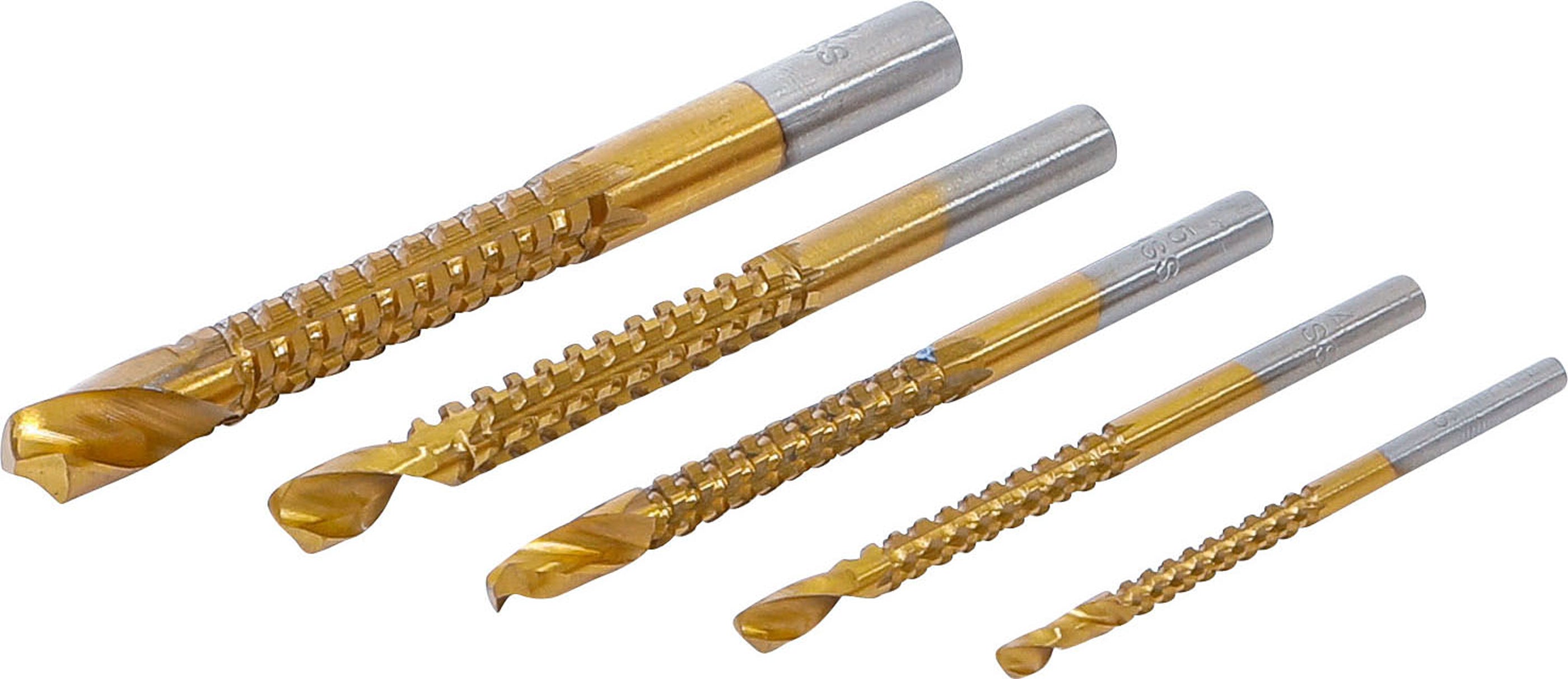 HSS-fræsesæt | titaniumnitreret | 3 - 8 mm | 5 dele