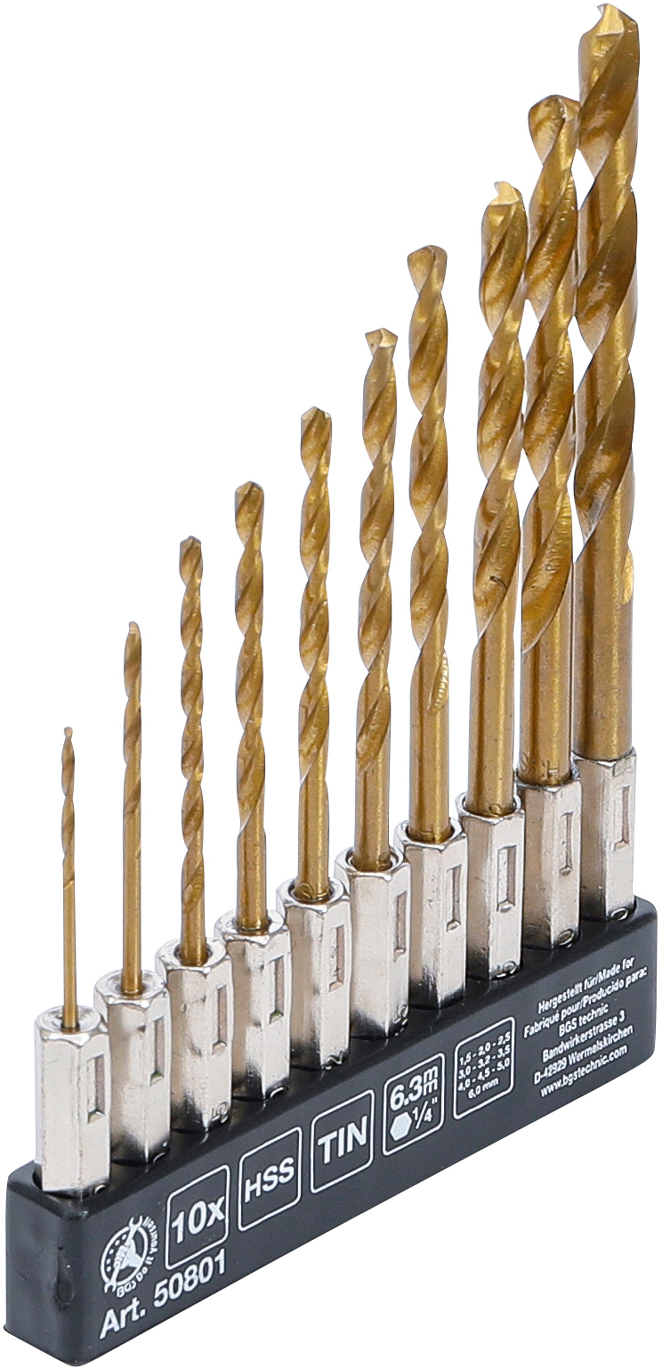 HSS-Borr-sats | titan-nitrerat | 1,5 - 6 mm | 10 delar
