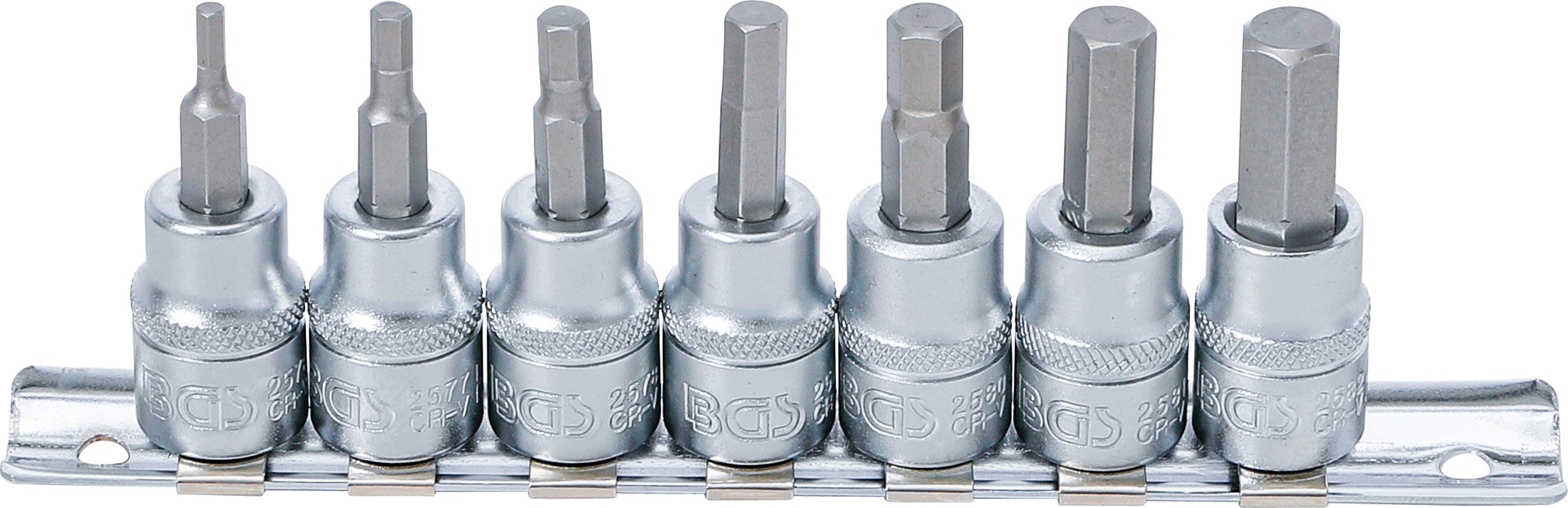 Bit-indsatssæt | 10 mm (3/8") | Indvendig sekskant 3 - 10 mm | 7 dele