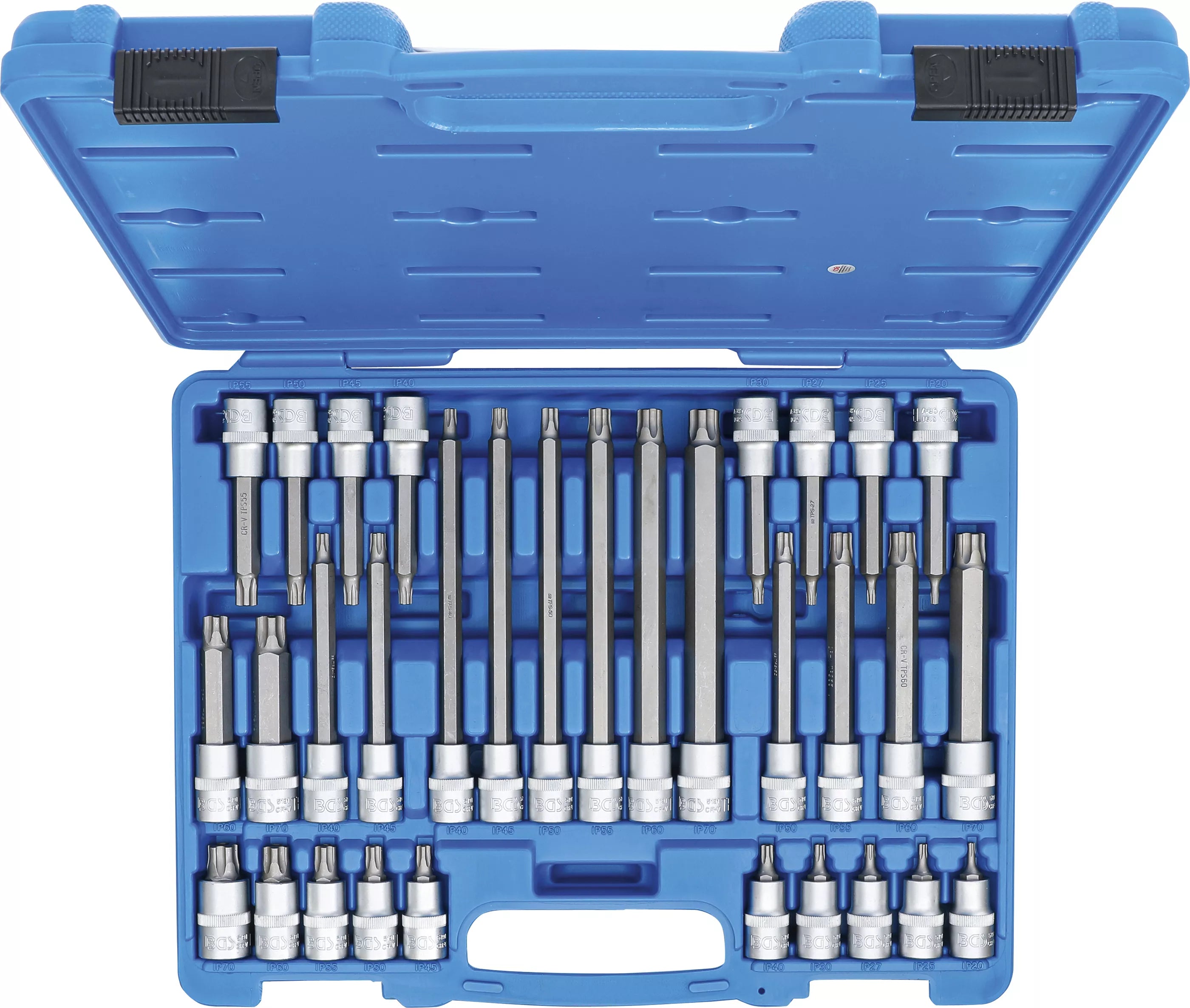 Bit-indsatssæt | 12,5 mm (1/2") | TPS-profil (til Torx Plus) med boring TPS20 - TPS70 | 32 dele