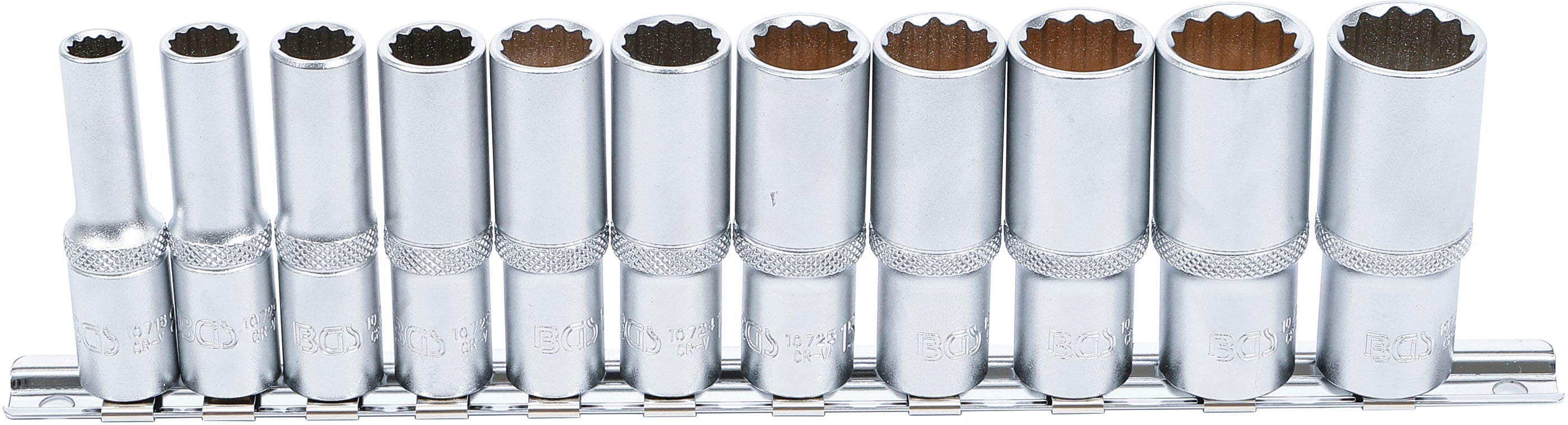 Topnøglesæt Unbrako, dyb | 10 mm (3/8") | 8 - 19 mm | 11 dele
