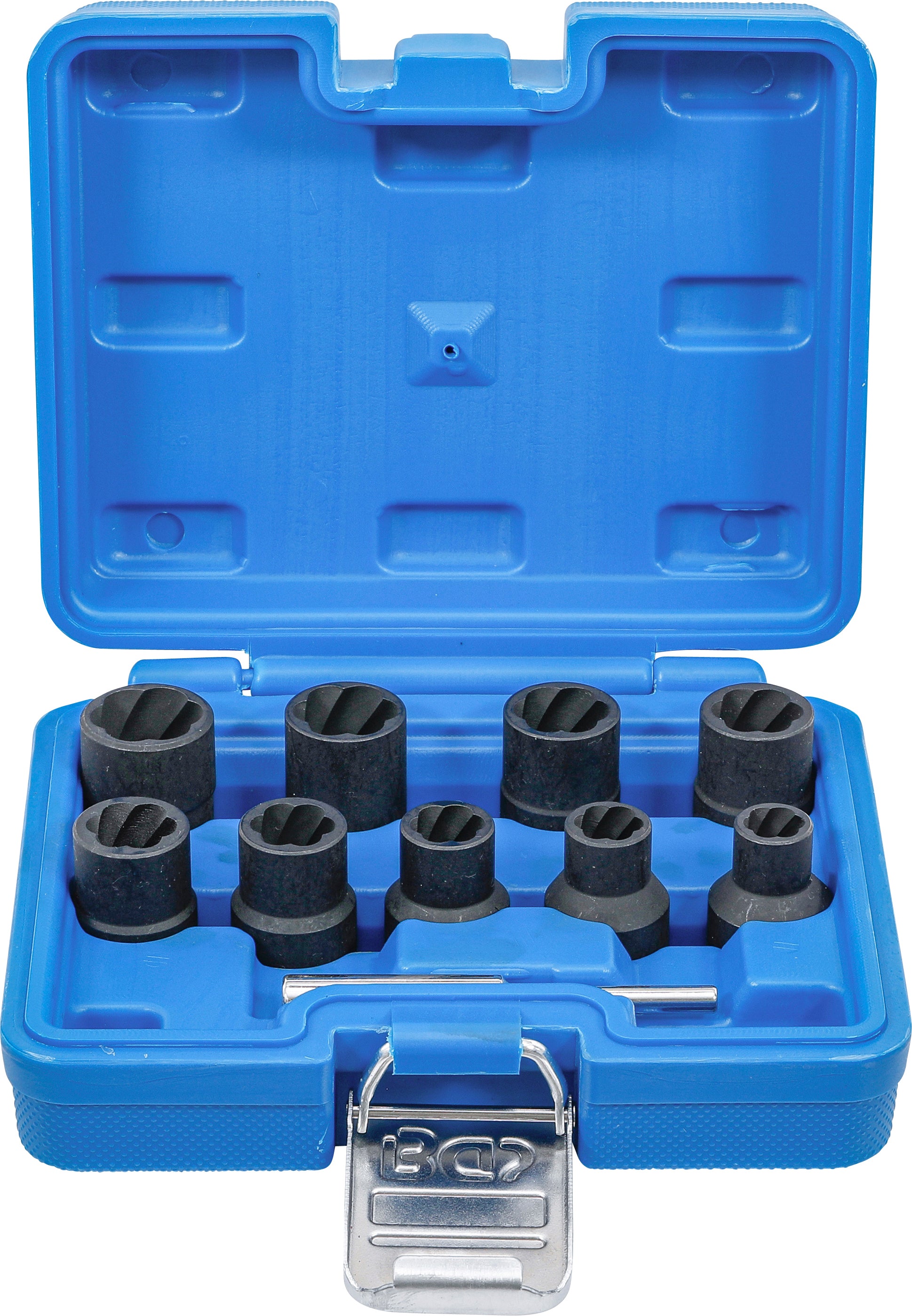 Spiralprofil-Hylsnyckel-sats / Skruvutdragare | 12,5 mm (1/2") | 10 - 19 mm | 10 delar