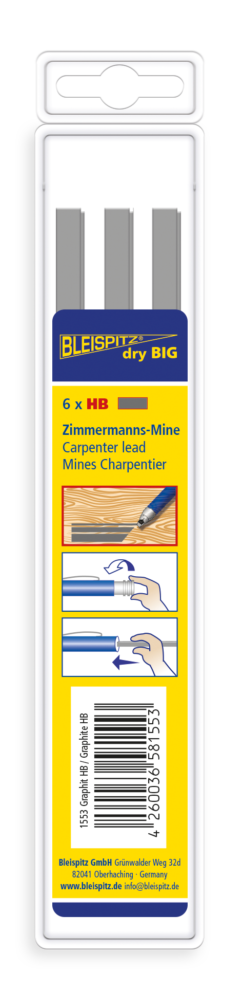 BLEISPITZ Løse stifter (6 stk.) til dryBIG