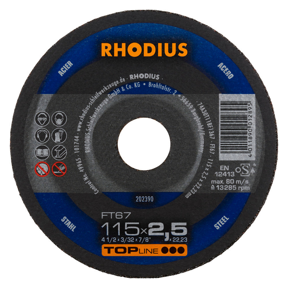 RHODIUS FT67 Skæreskive 115x2,5x22,23 (25 stk.) 