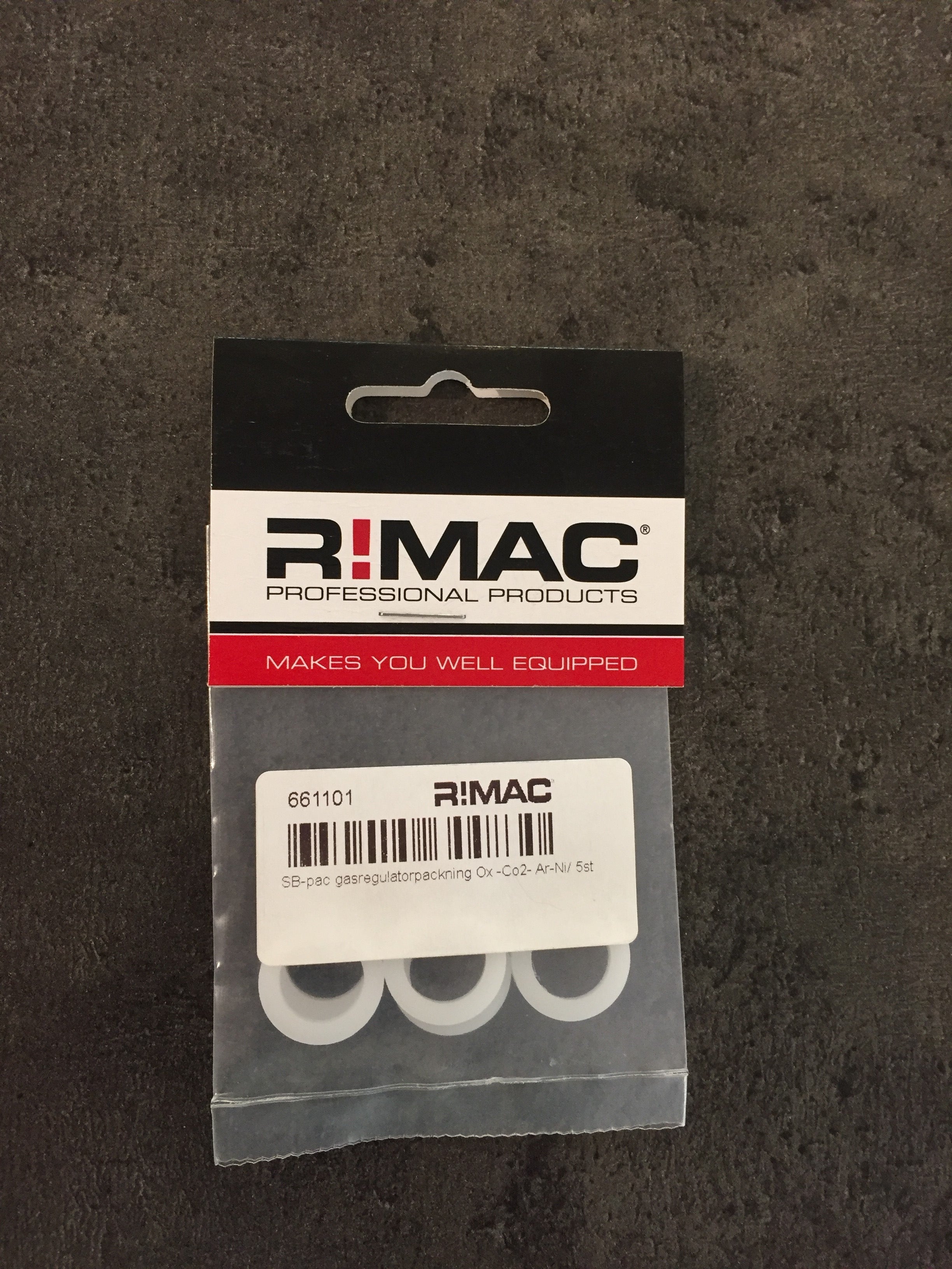 RIMAC SB-pac gasregulatorpakning Ox -Co2- Ar-Ni/ 5 stk. 18x12mm