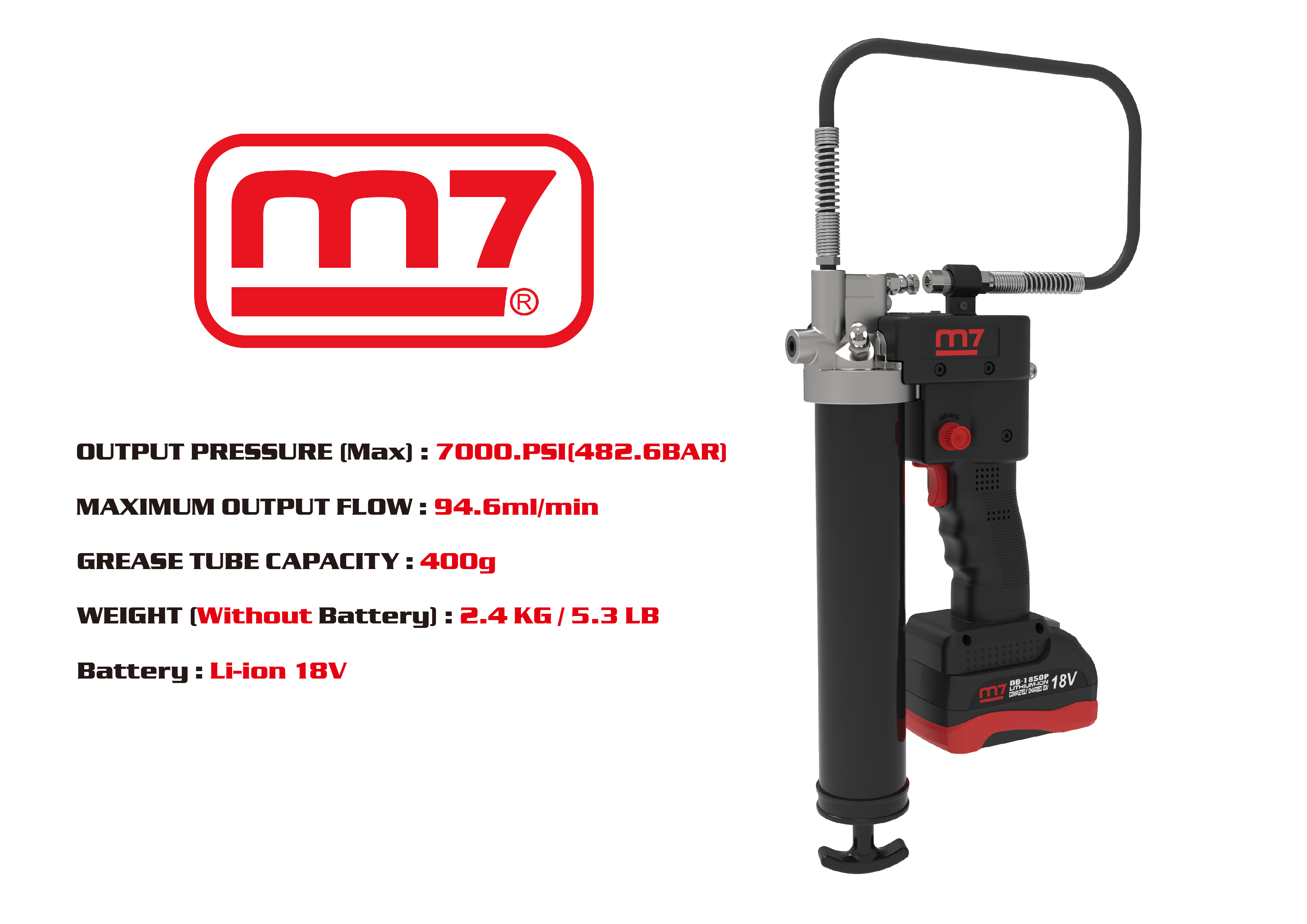 m7 fedtpresse 18V ekskl. batteri og oplader