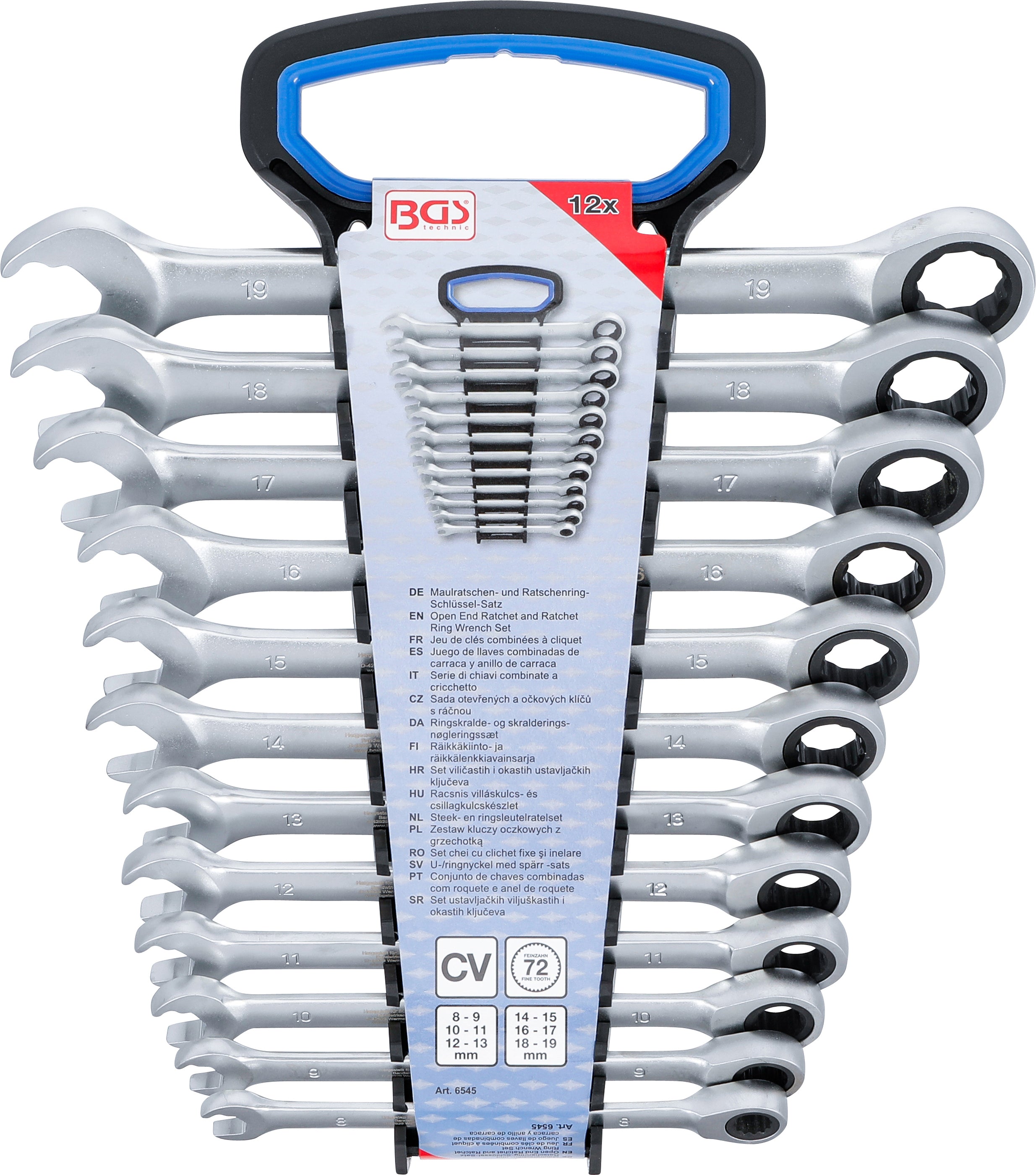 U-/ringskraldenøglesæt | 8 - 19 mm | 12 dele