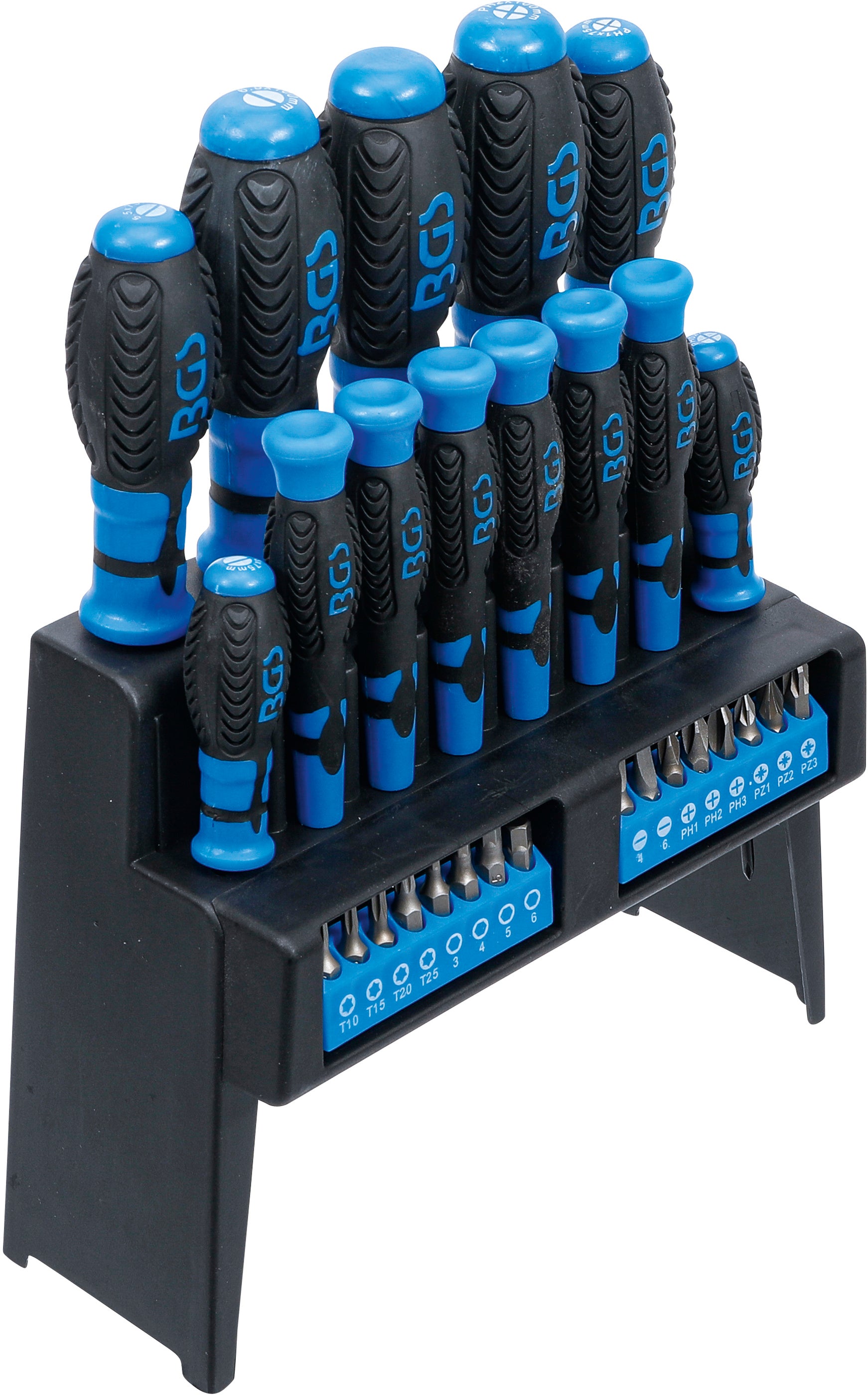 Skruetrækkersæt | med bitsortiment | i plastikholder | 29 dele