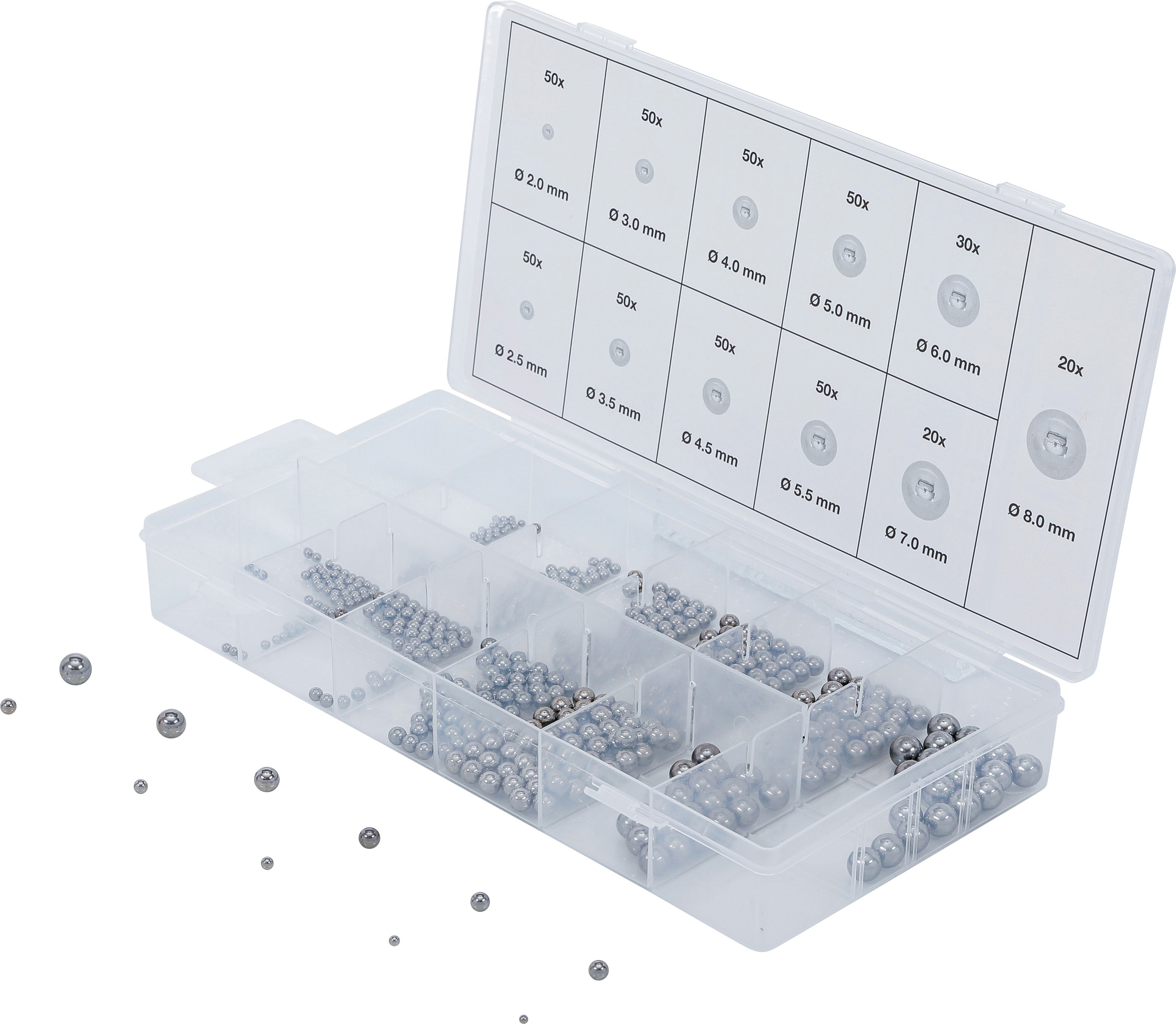 Sortiment af stålkuglelejer | 470 dele