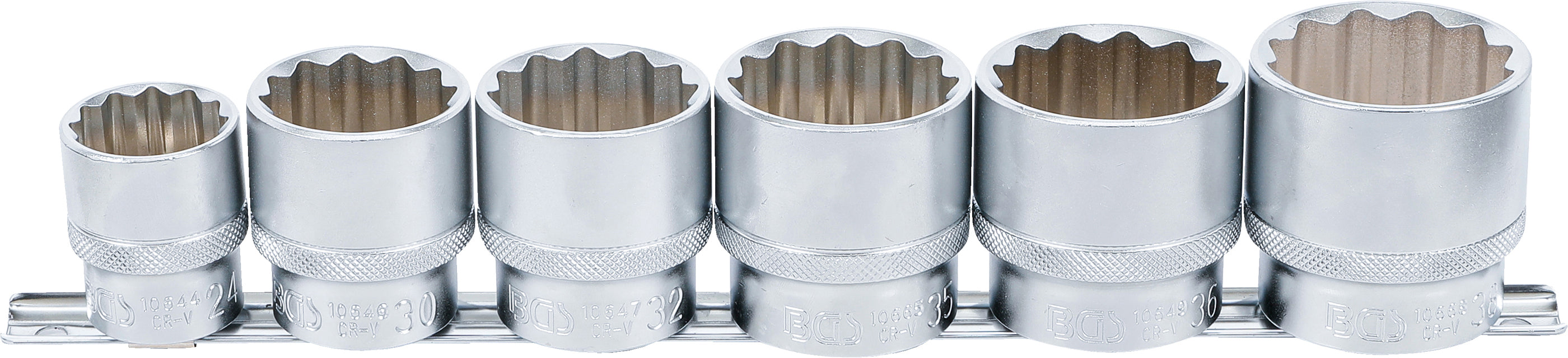 Topnøglesæt, sekskant | 12,5 mm (1/2") | 24 - 38 mm | 6 dele