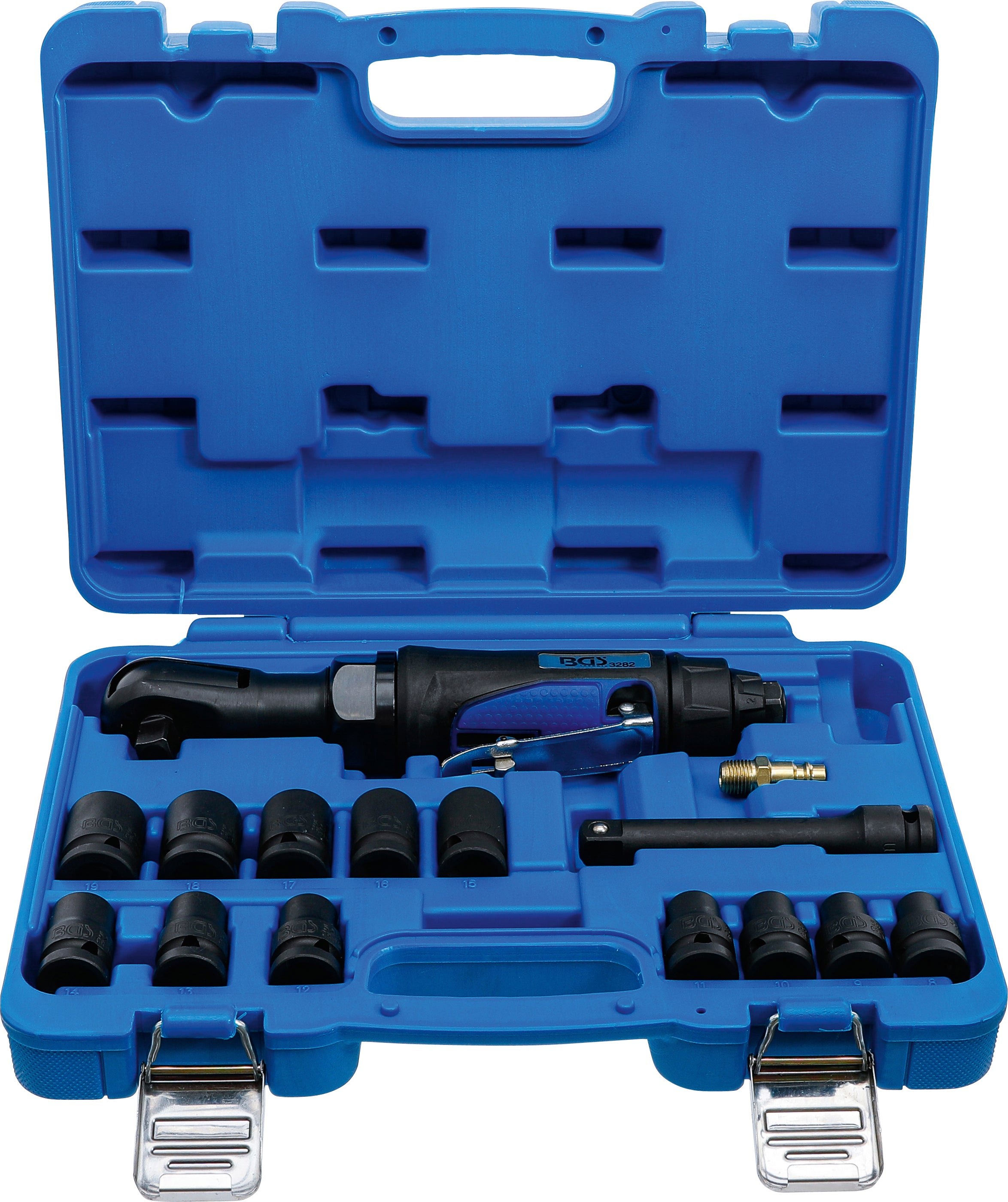 Trykluft-skraldeskruetrækkersæt | 12,5 mm (1/2") | 102 Nm | 14 dele