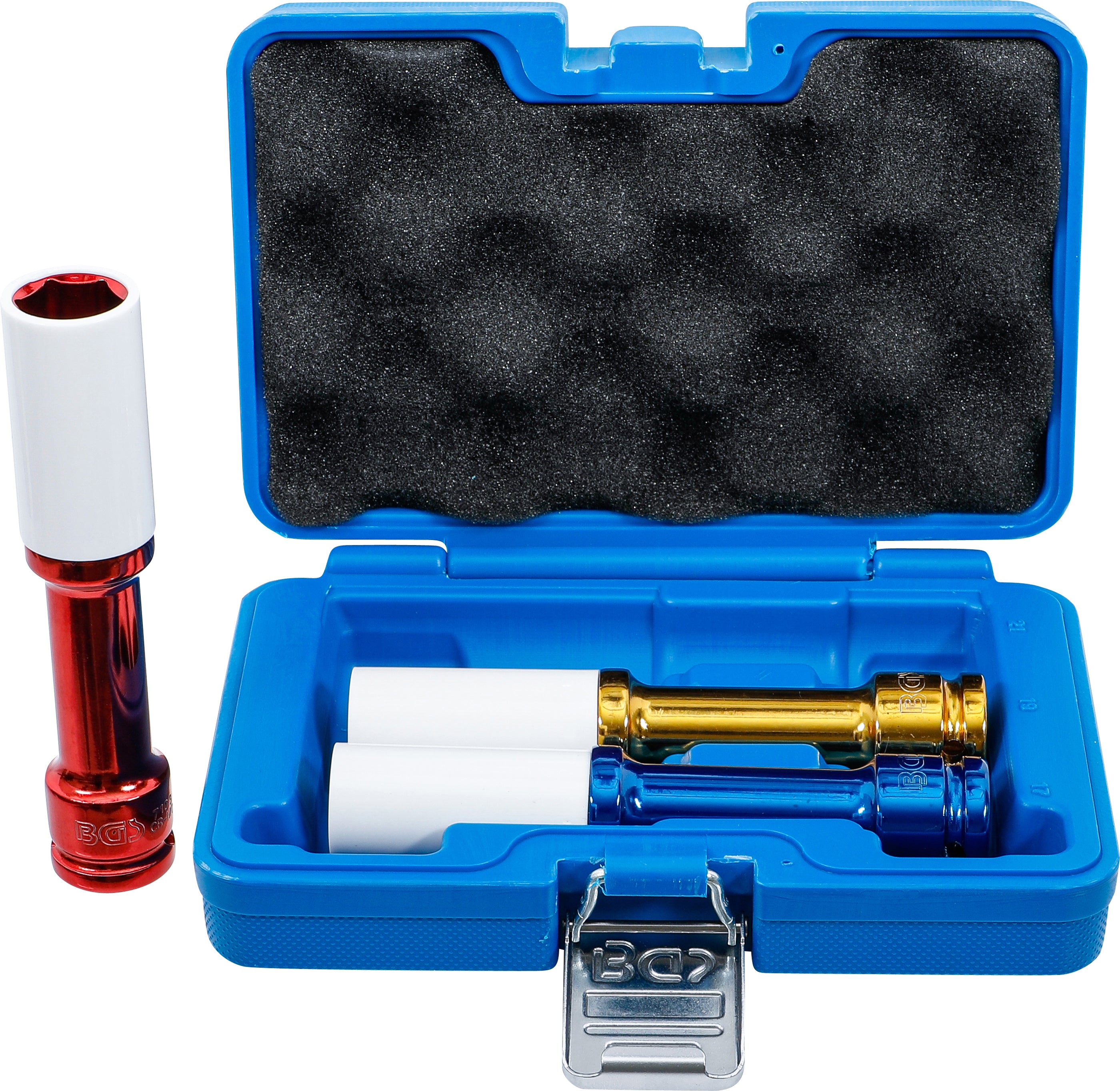 Sæt med indsatser til elsko | 12,5 mm (1/2") | 150 mm dybde | 17 / 19 / 21 mm | 3 dele