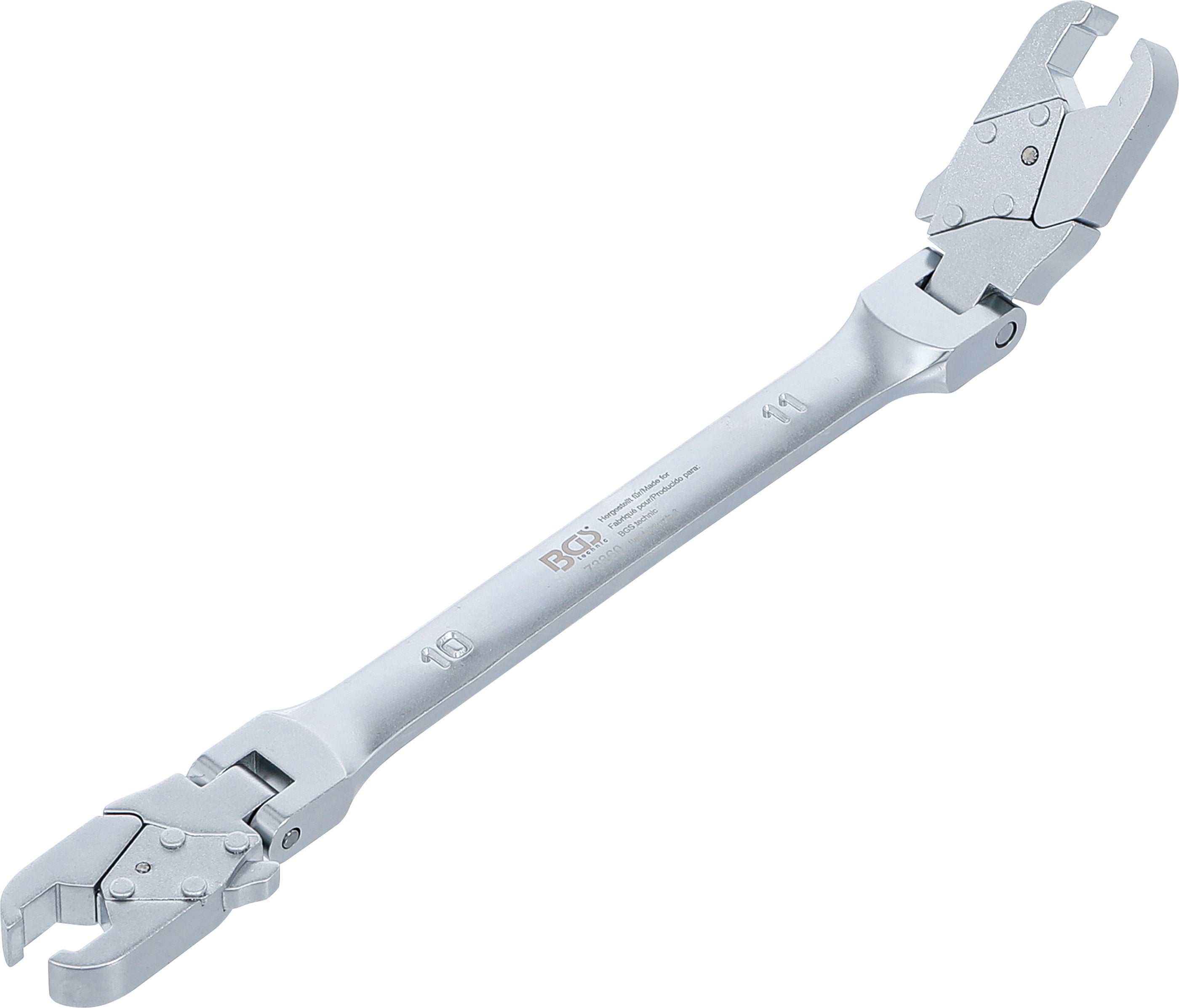 Bromsrörsnyckel med spärrskaftsfunktion | 10 x 11 mm