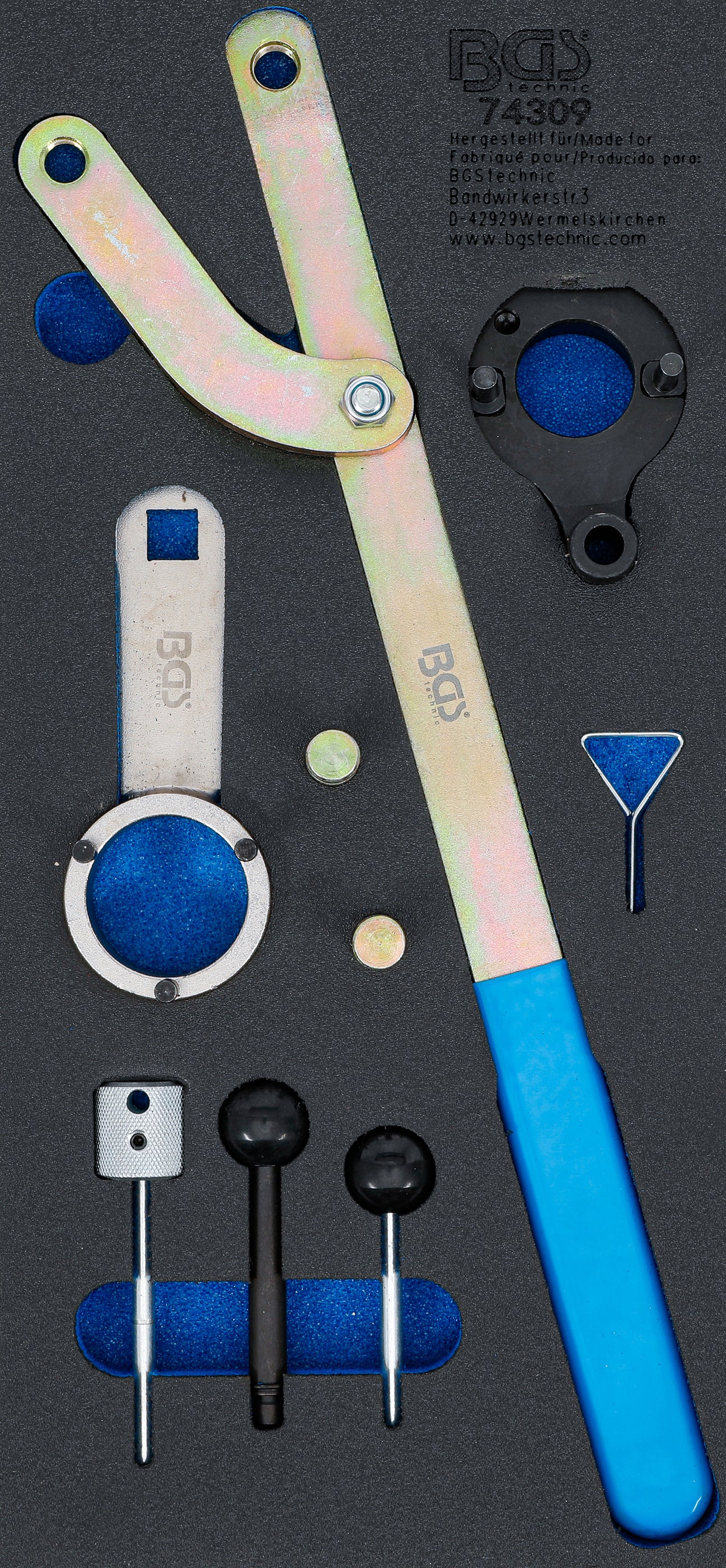 Værkstedsvognsindsats 1/3: Motorjusteringsværktøjssæt | til VAG 2.0 TDI Common Rail