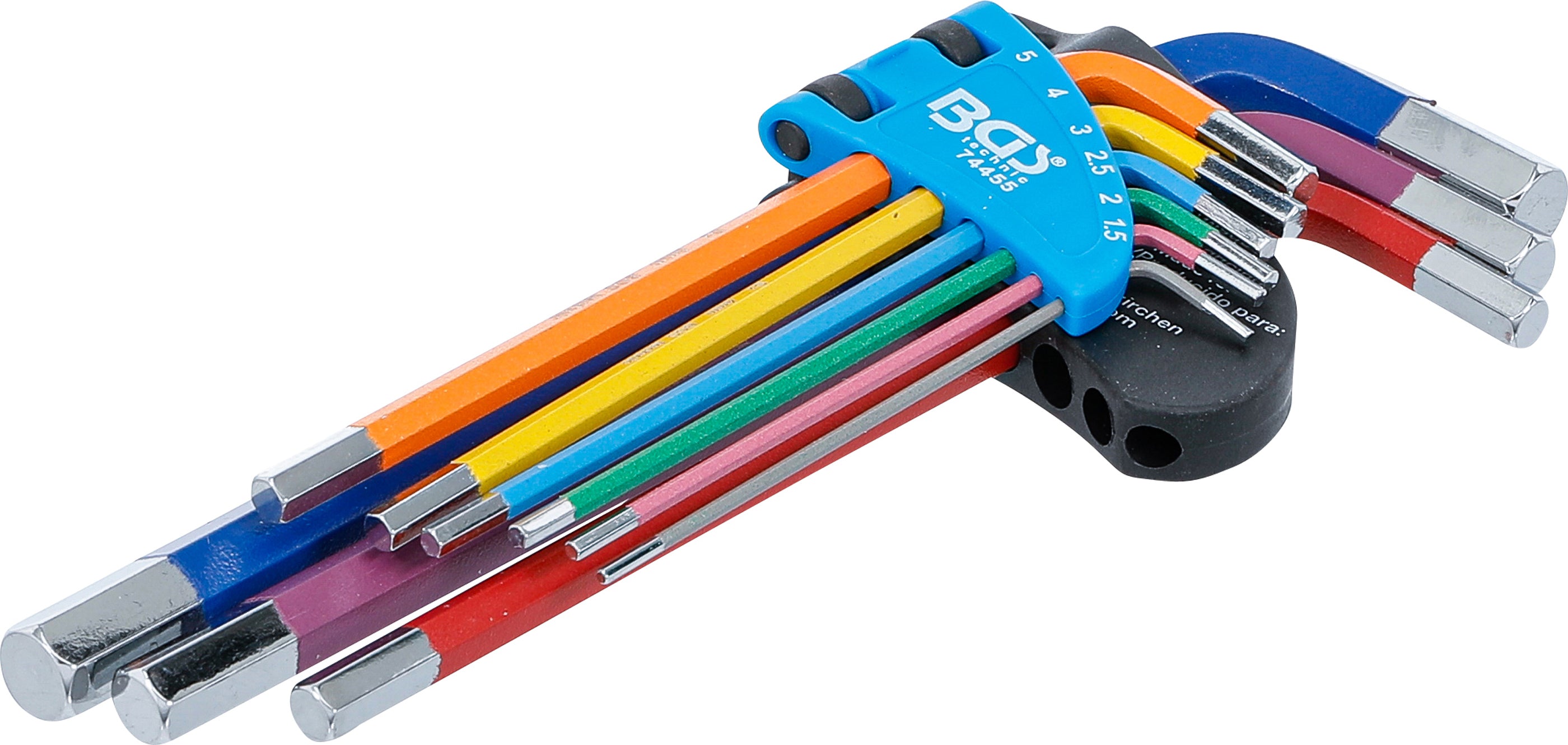 Vinkelnyckel-sats | Multicolour | Inre sexkant 1,5 - 10 mm | 9 delar