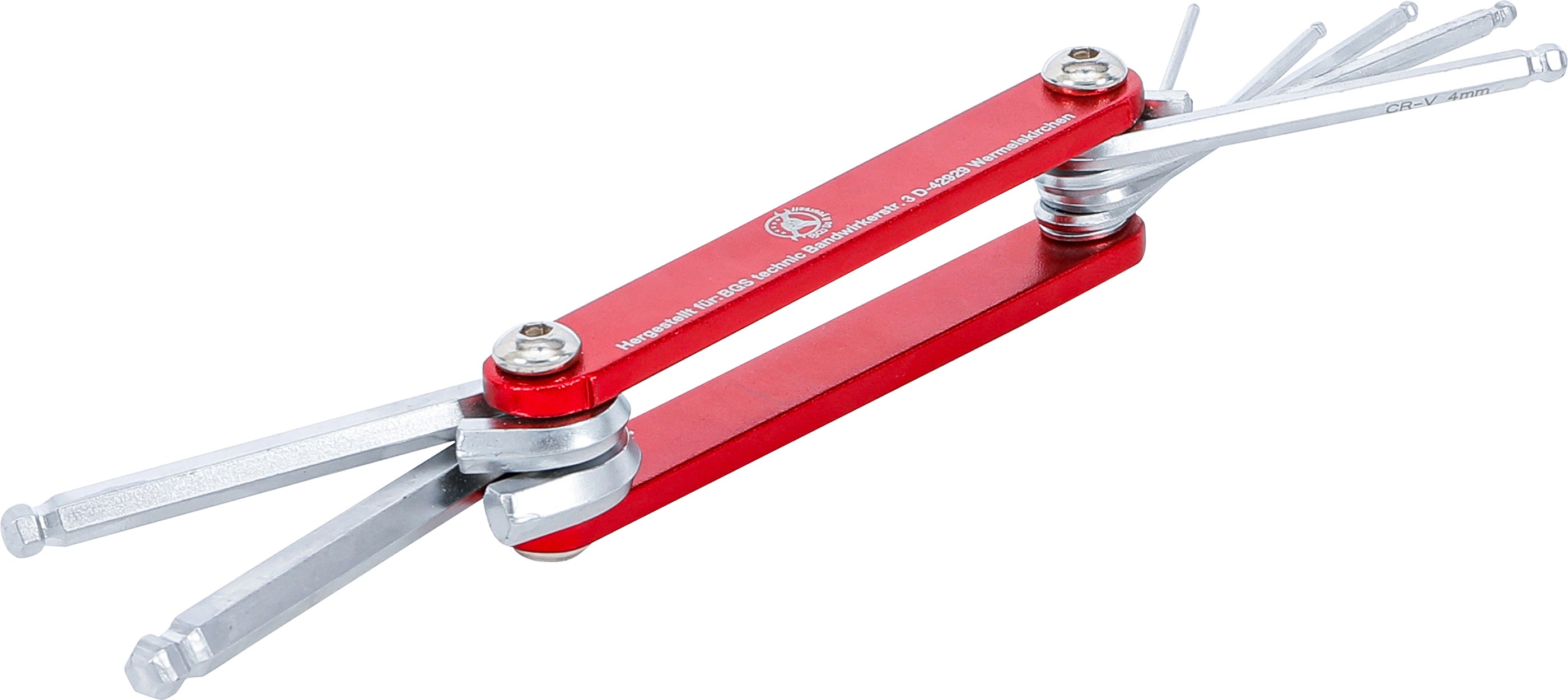 Vinkelnycklar | Inre sexkant med kulhuvud 1,5 - 6 mm | 7 delar