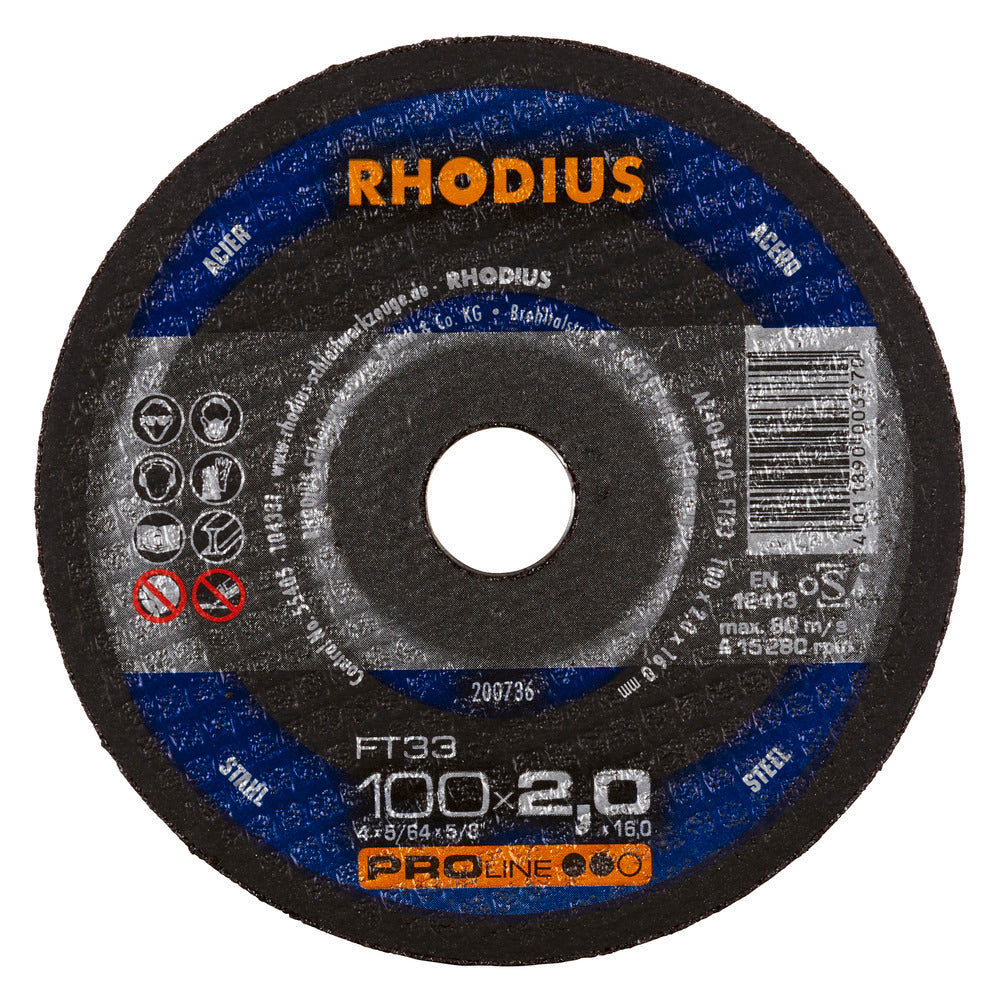 RHODIUS FT33 Skæreskive 100x2,0x16 (25 stk.) 