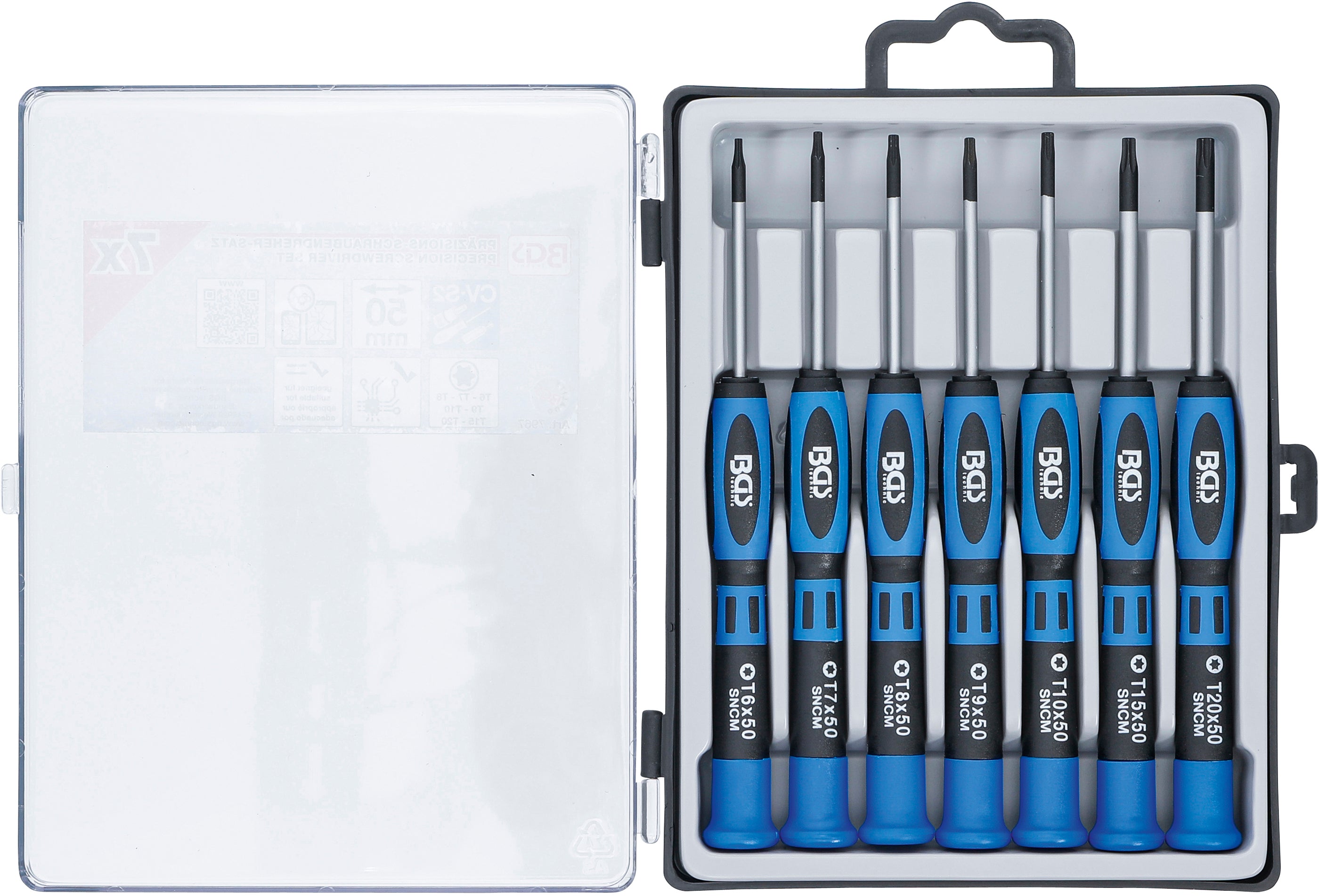 Precisions-Skruvmejsel-sats | T-Profil (för Torx) | 7 delar