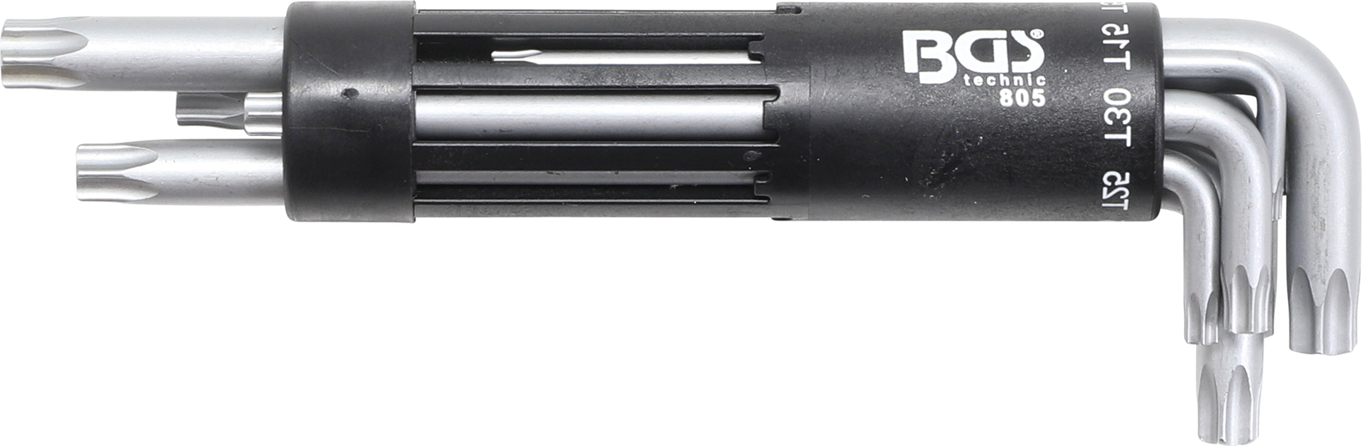 Vinkelnyckel-sats | extra lång | T-Profil (för Torx) med borrning T10 - T50 | 8 delar