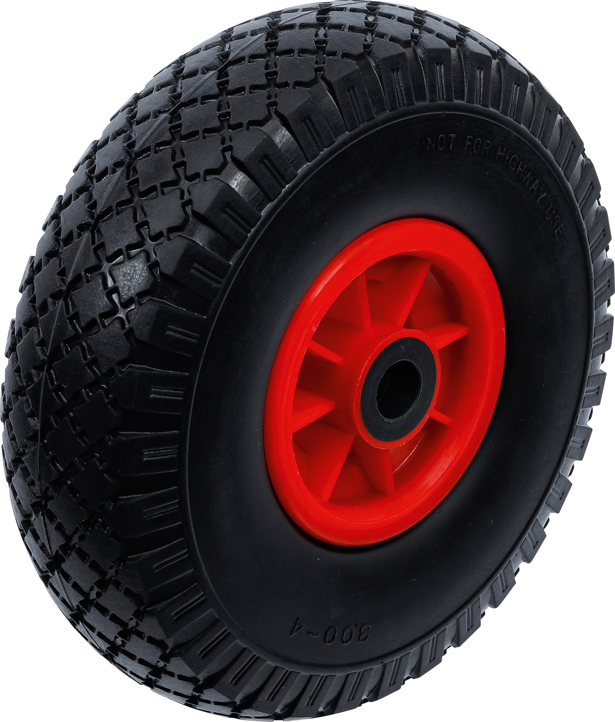 Hjul för transportkärra | PU, rött/svart | 260 mm