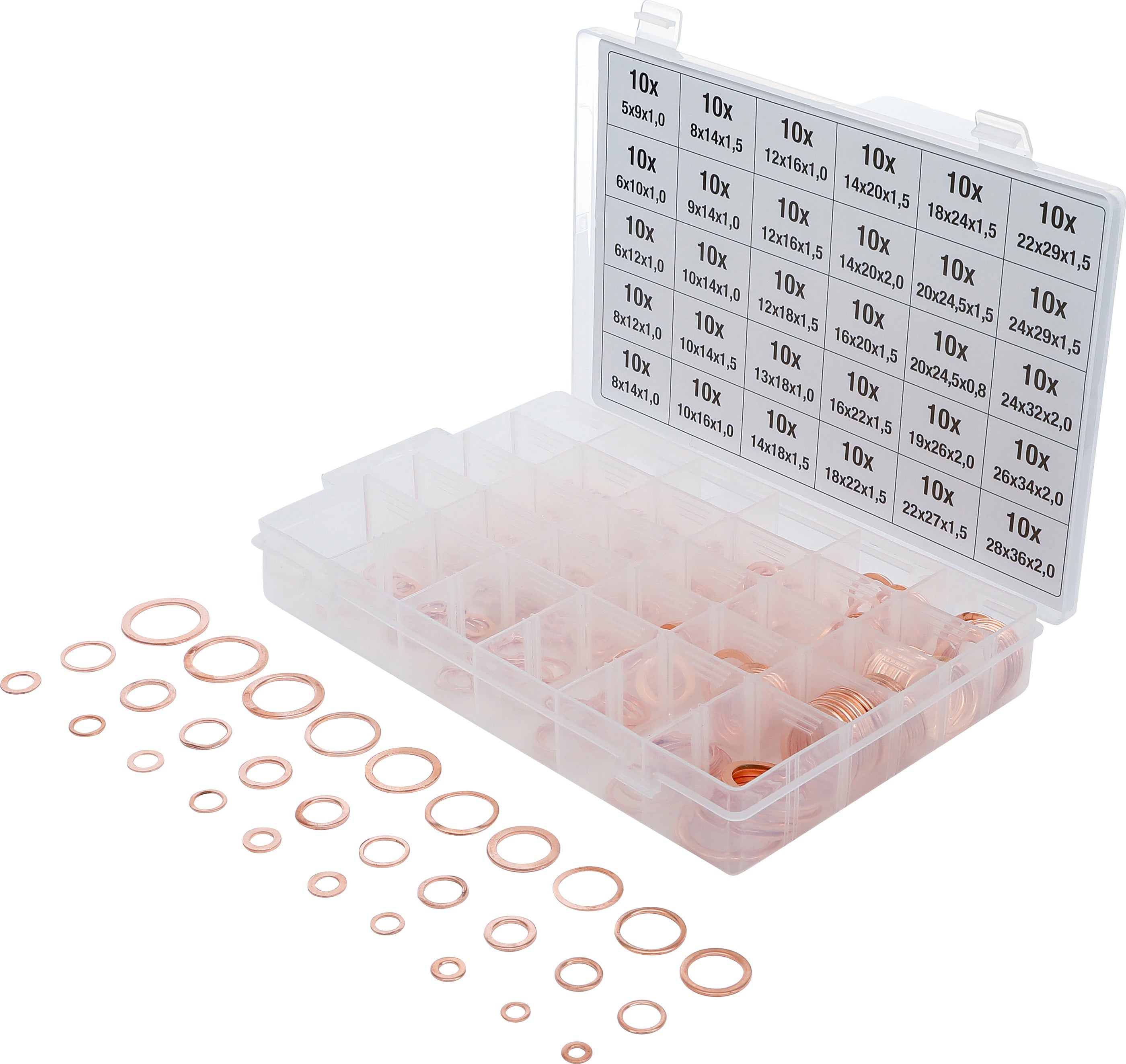 Pakningsringsortiment | Kobber | 300 stk.