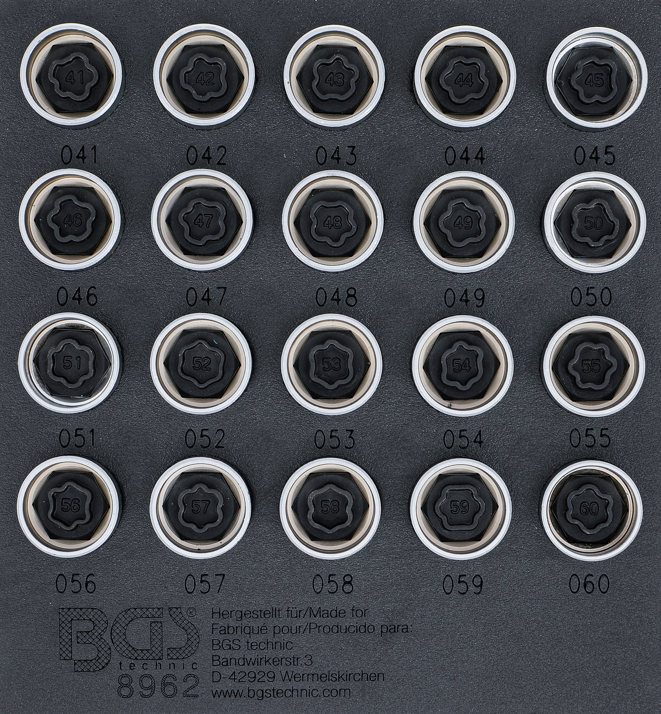 Værkstedsvognsindsats 1/6: Fælglåsværktøjssæt til BMW | 20 dele