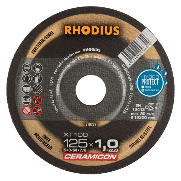 RHODIUS XT 100 CERAMICON 125x1,0x22,23 (25 stk.) 