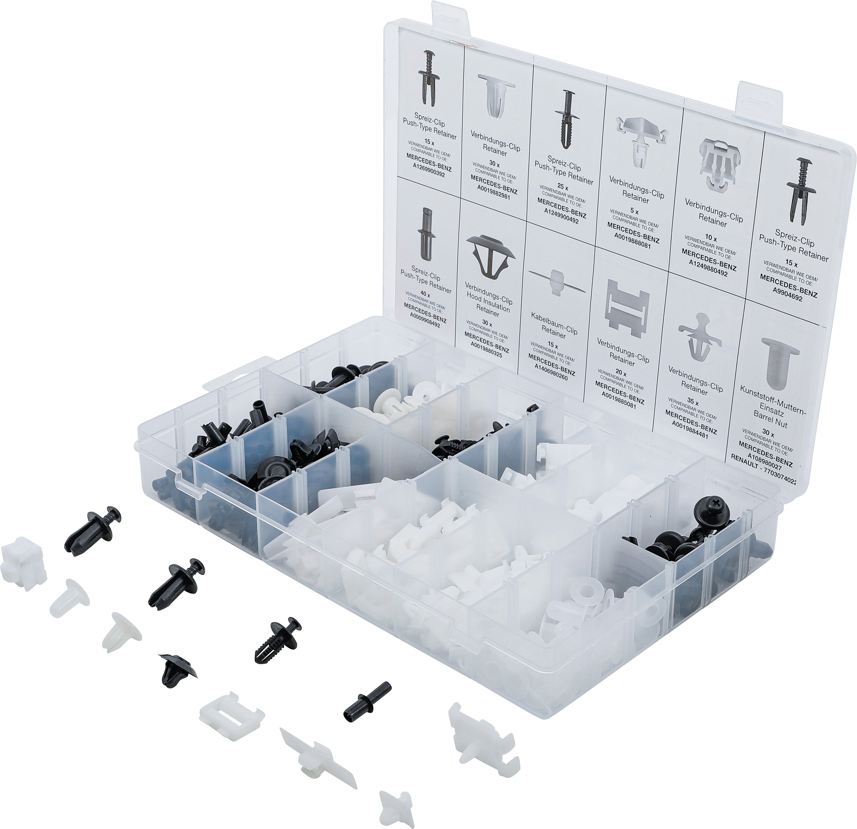 Køretøjsmonteringsclips - sortiment til Mercedes-Benz | 270 dele