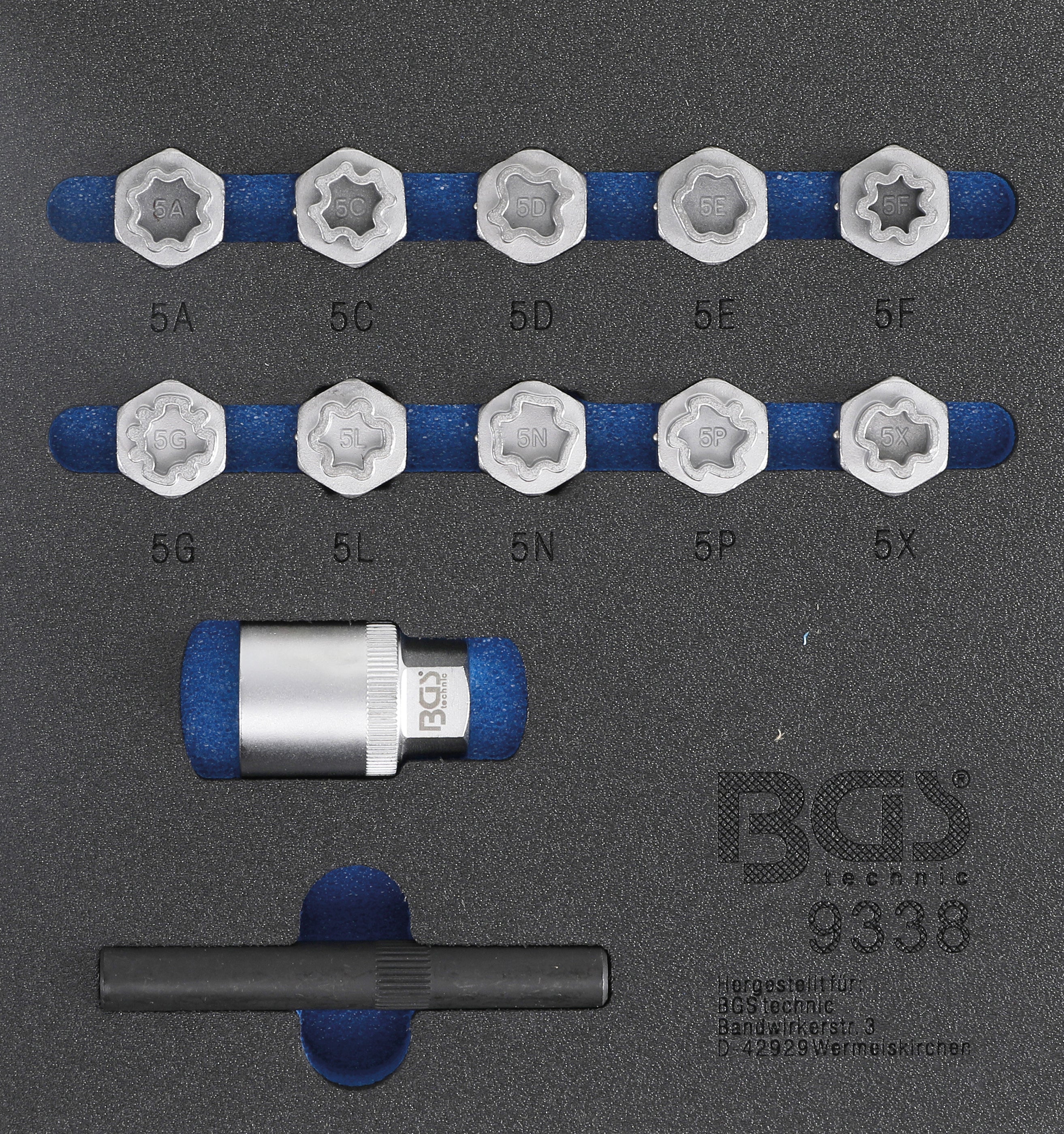 Værkstedsvognsindsats 1/6: Fælglåsværktøjssæt til Mercedes-Benz | 12 dele