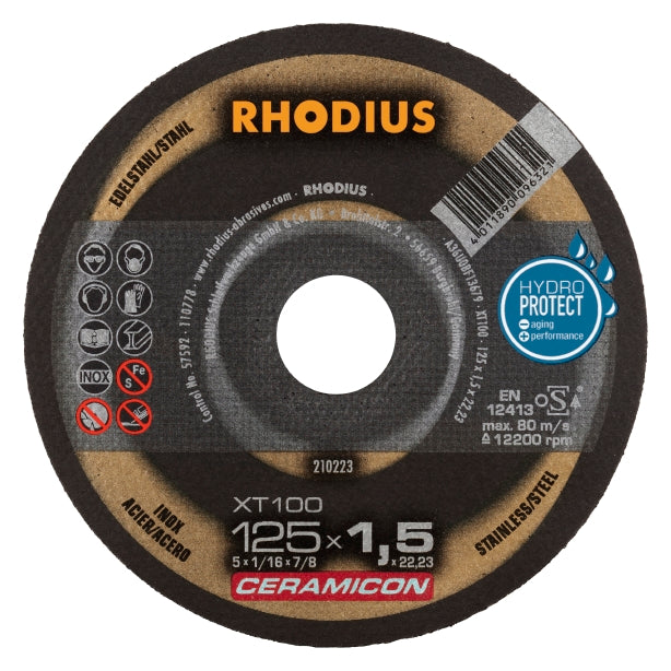 RHODIUS XT 100 CERAMICON 125x1,5x22,23 (25 stk.) 