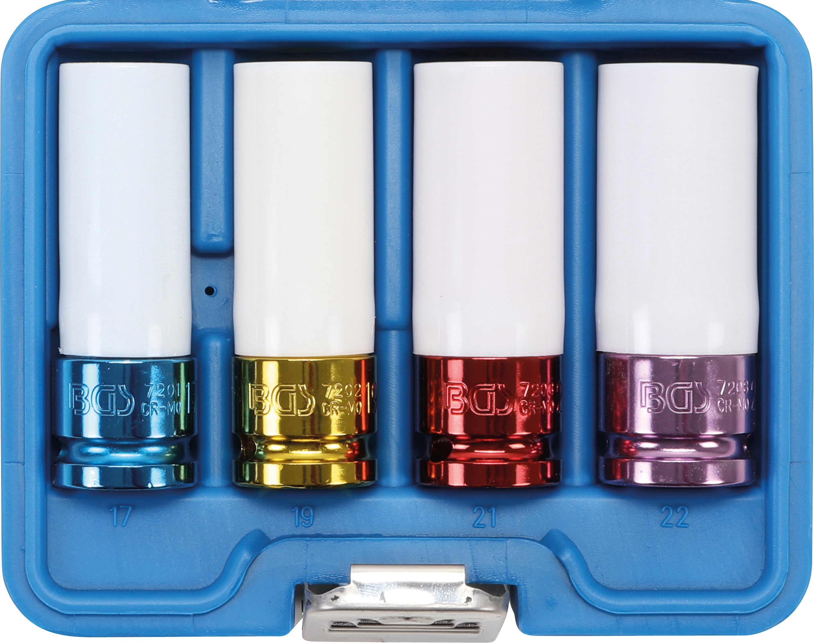 Topnøglesæt | Indvendig firkant 12,5 mm (1/2") | 17 / 19 / 21 / 22 mm | 4 dele