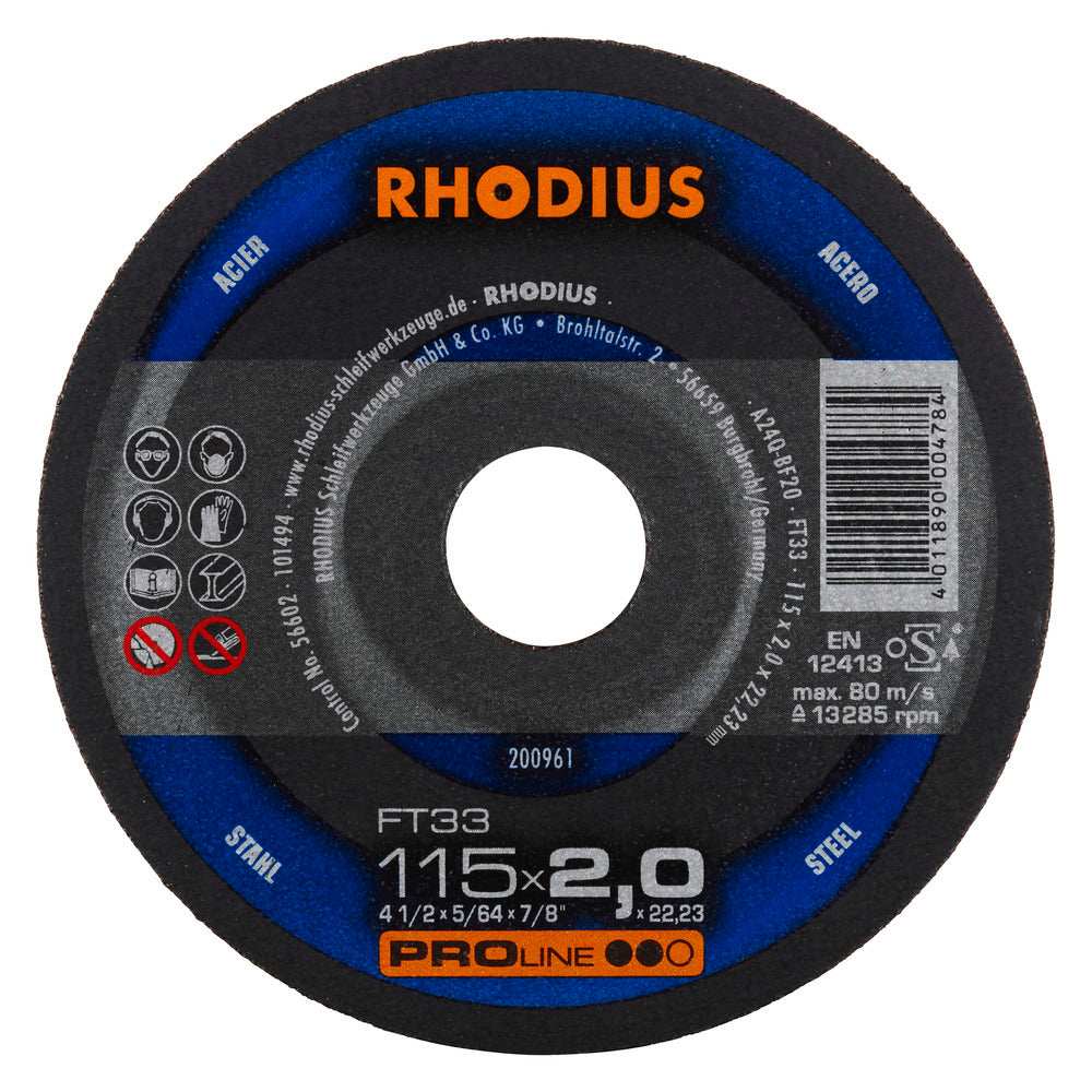 RHODIUS FT33 Skæreskive 115x2,0x22,23 (25 stk.) 