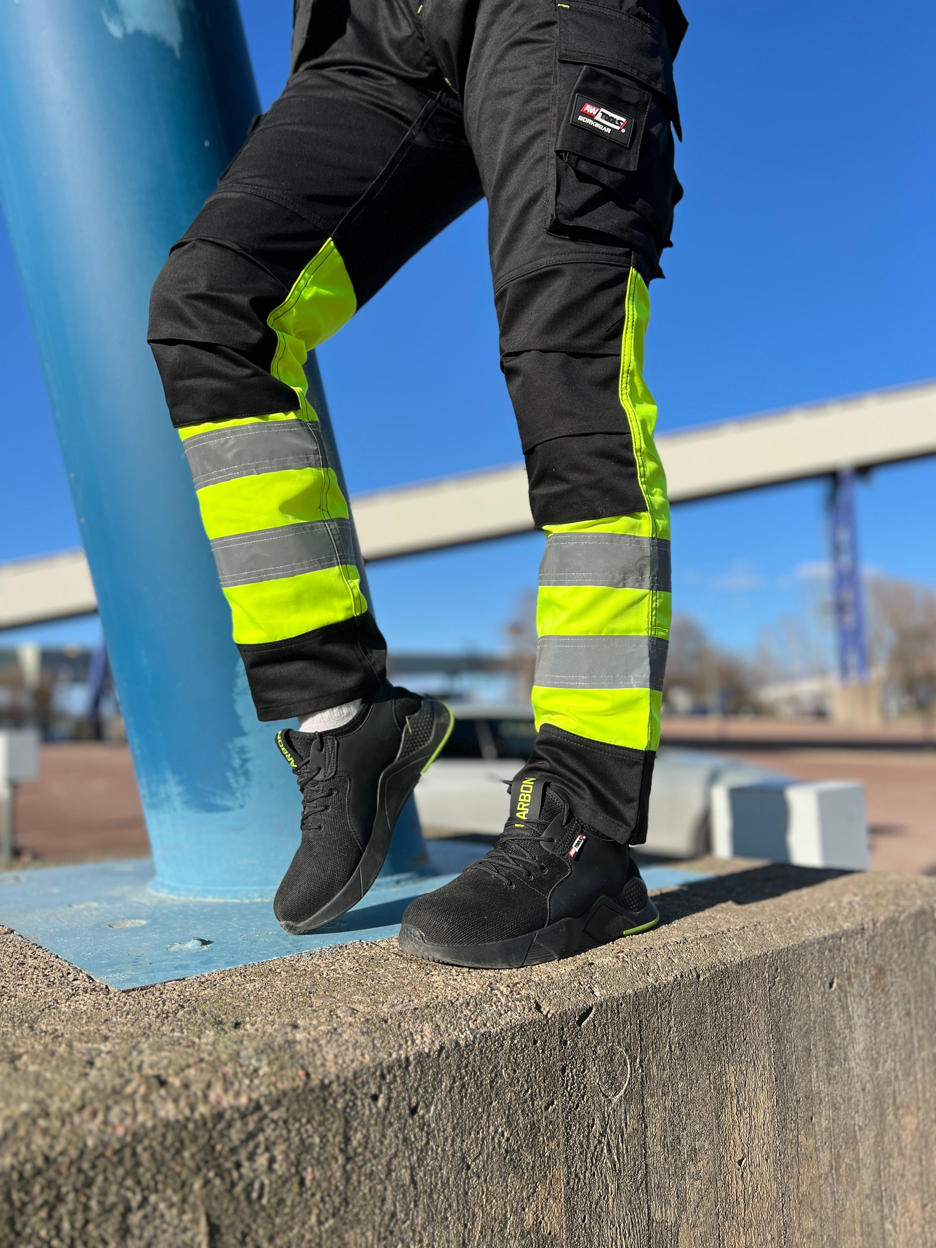 Arbejdssko i kulfiber