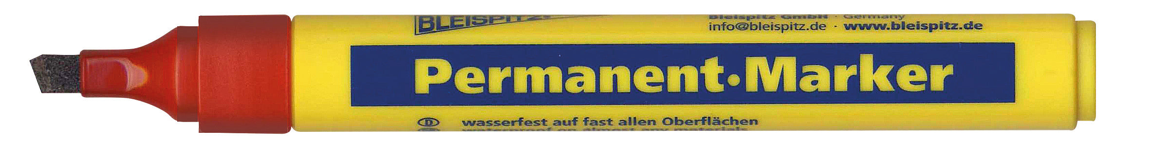 BLEISPITZ Permanent Marker Bred Spids Rød 10 stk.