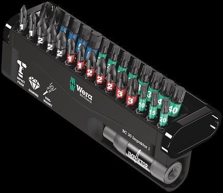 WERA Bit-Check 30 Impaktor 1 Bits-Assortment 897/4 Impaktor R 1 x 1/4"x75;851/1 IMP DC 2 x PH 1x25;